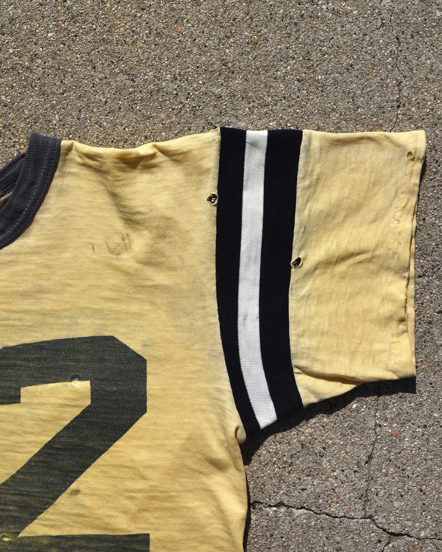 1950s Thrashed And Faded Water Print Football Jersey
