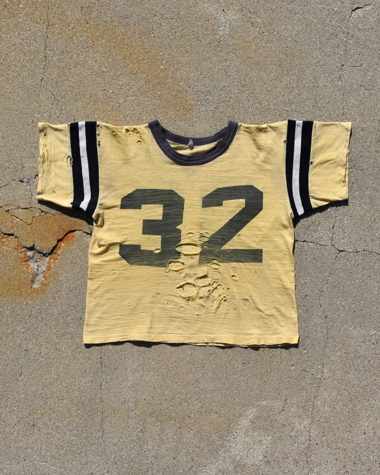 1950s Thrashed And Faded Water Print Football Jersey