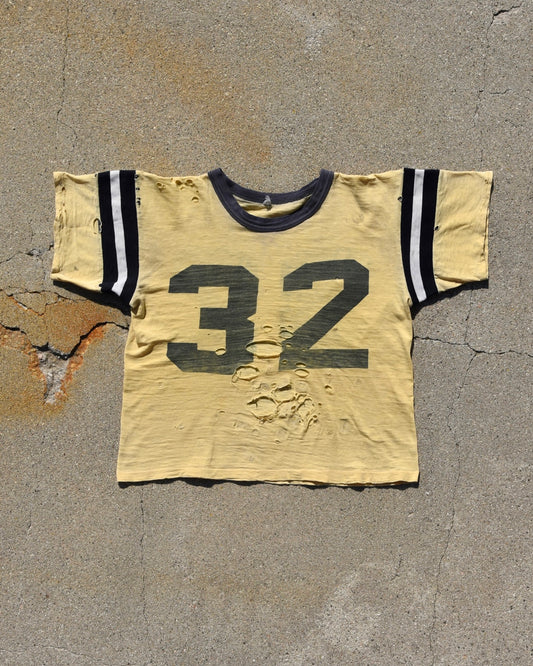 1950s Thrashed And Faded Water Print Football Jersey