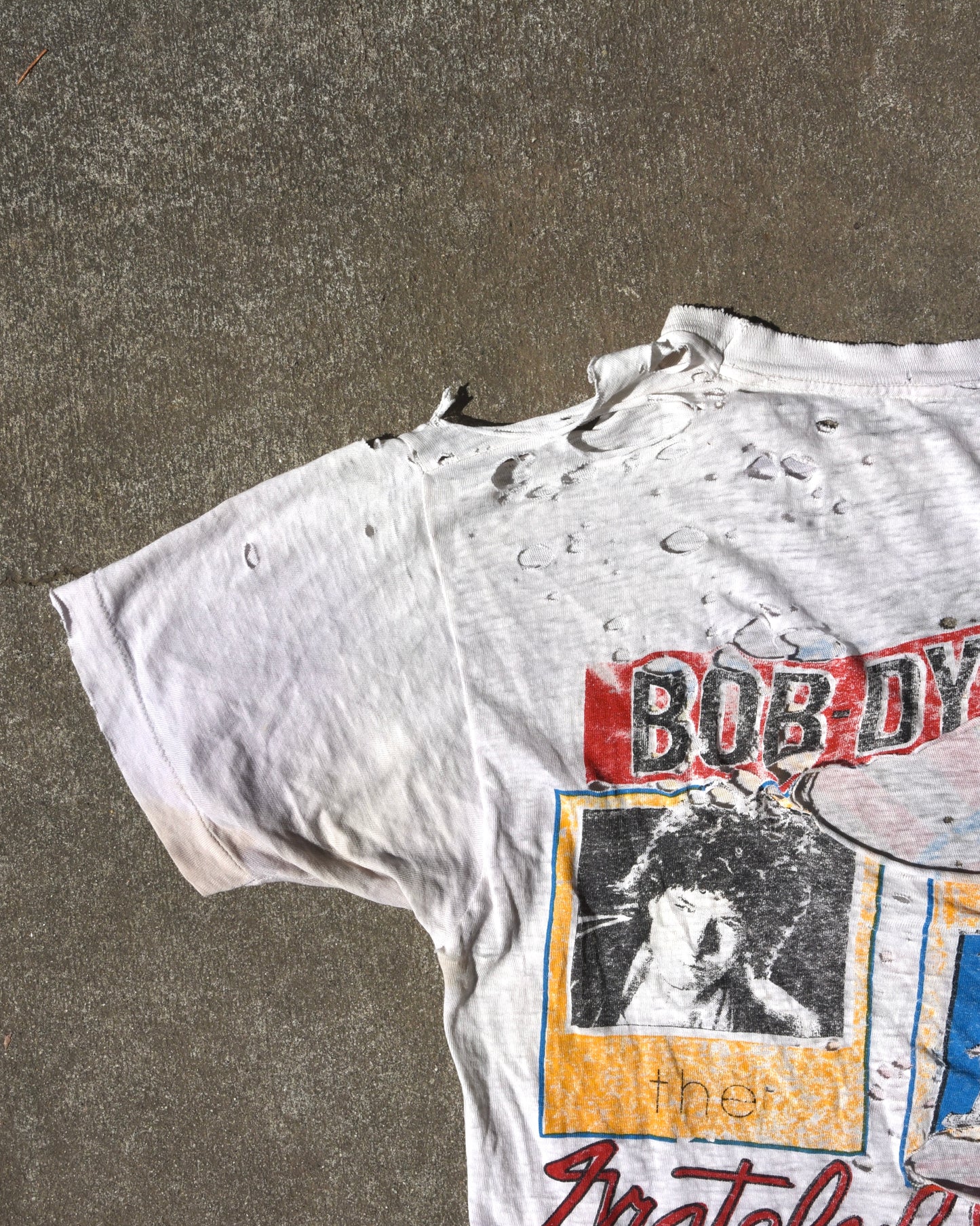 1987 Thrashed Grateful Dead Bob Dylan Alone + Together Tshirt