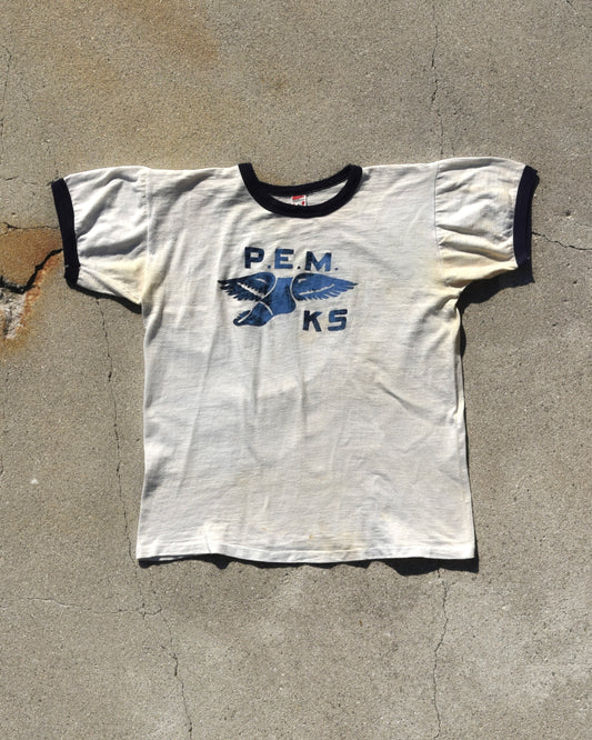 1950s PEM KS Flock Print Russell Southern Tshirt