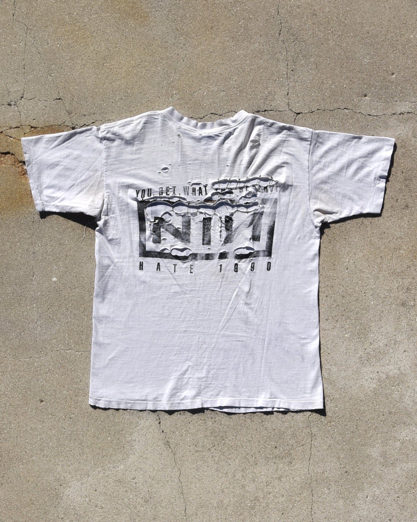 Nine Inch Nails Hate 1990 You Get What You Deserve Tshirt Oneita XL