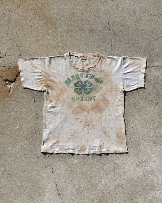 1950s Water Print Berry Coop Grundy Leaf Clover - Thrashed Tshirt