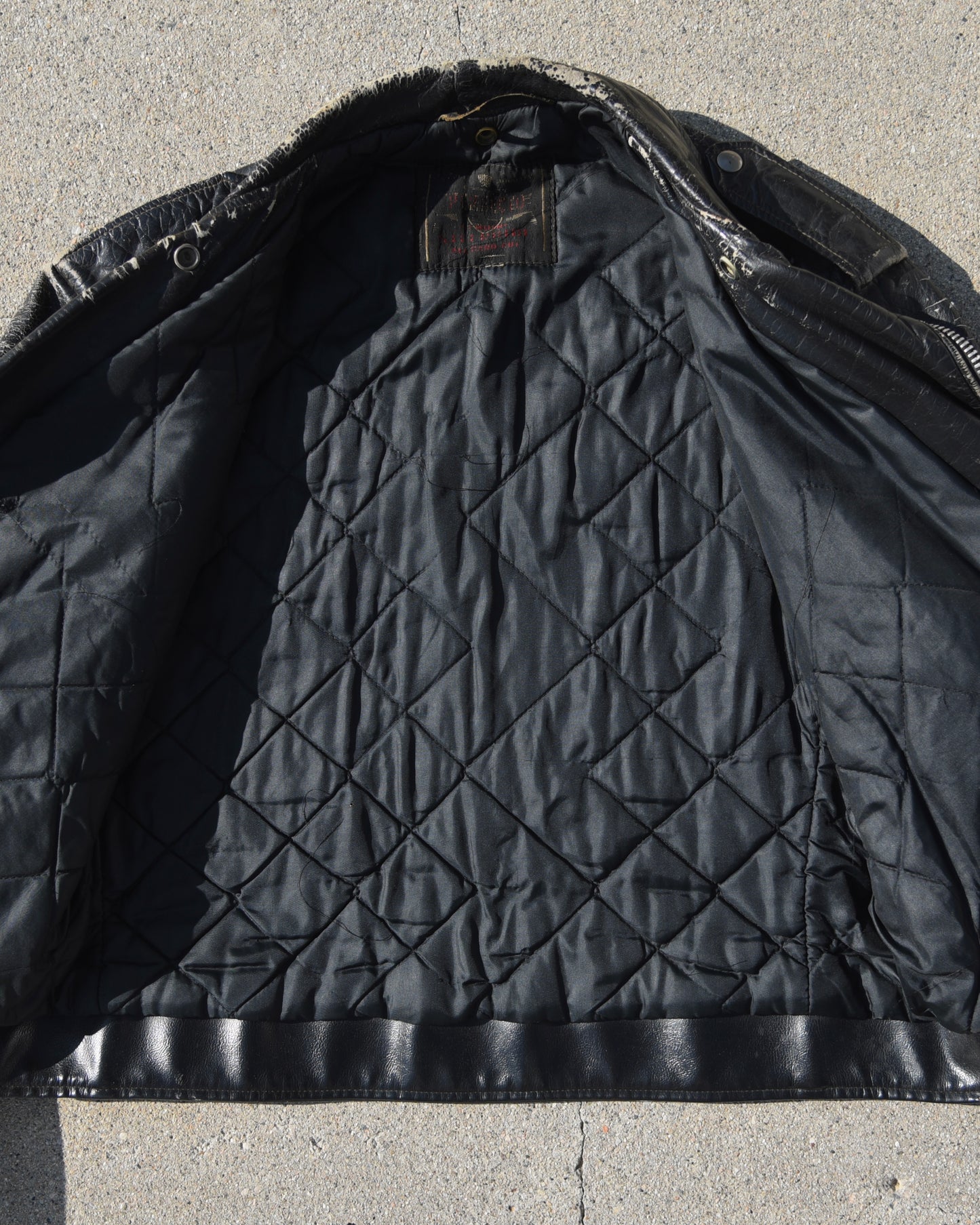 1950s Schott Perfecto Motorcycle Jacket - Hand Painted Harley Davidson