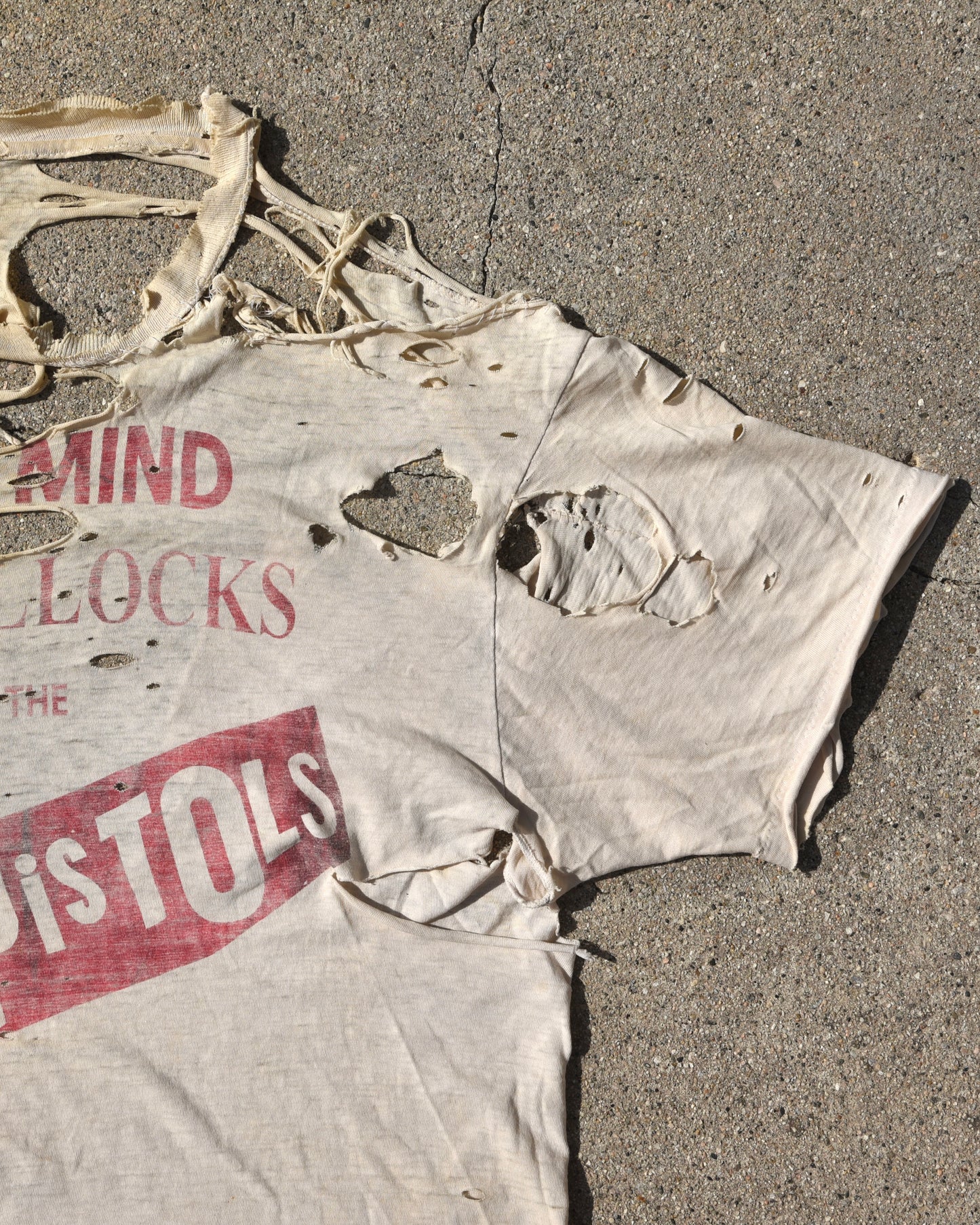 1980s Vintage Sex Pistols Never Mind The Bollocks Thrashed Tshirt
