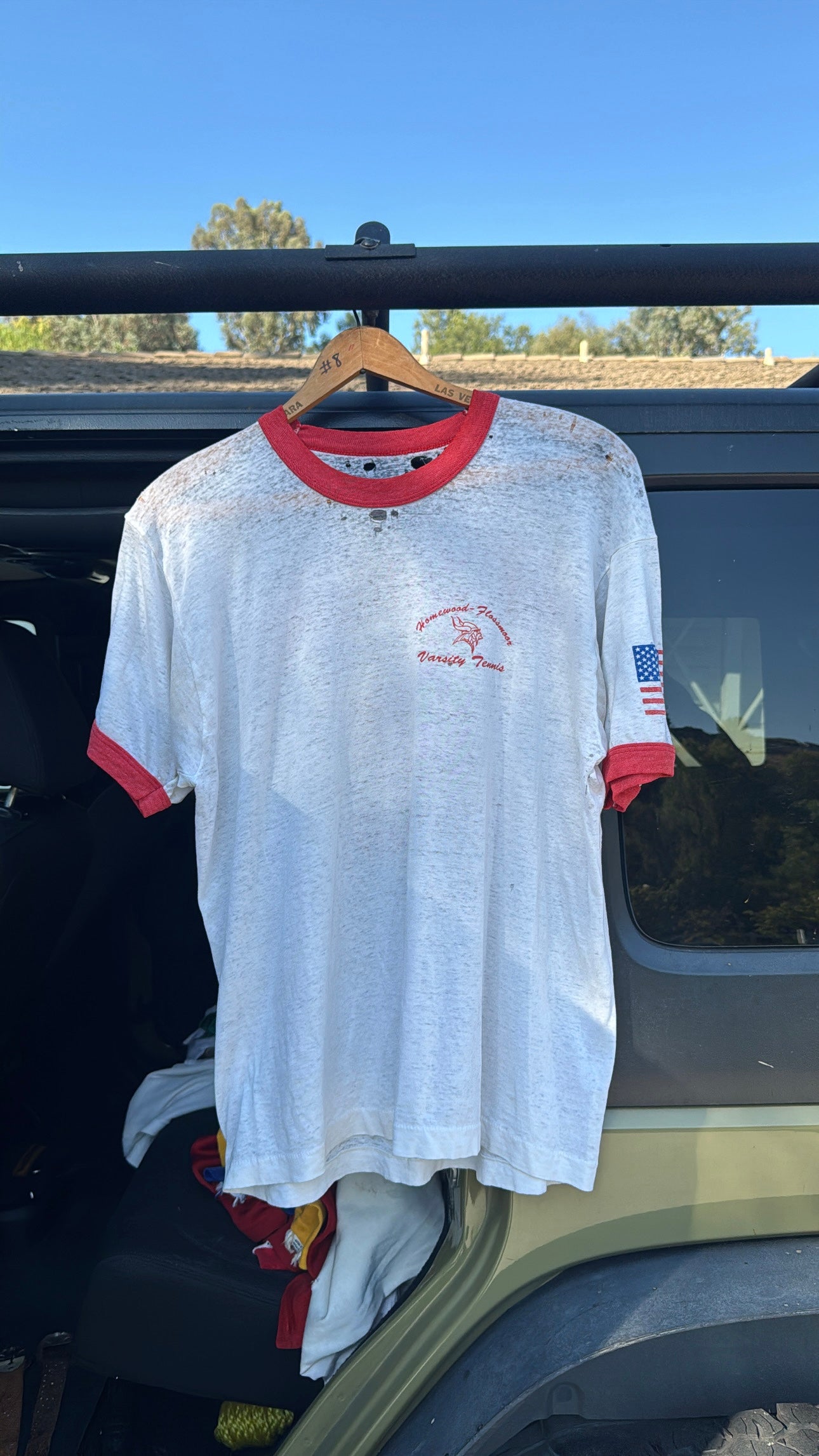 1970s Thrashed Homewood Flossmoor Tennis Ringer Tshirt - Paper Thin