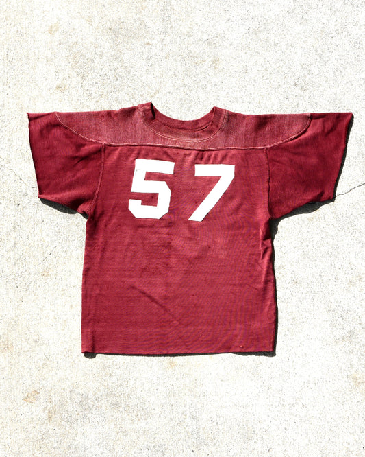 1950s Durene Sun Faded Red Football Jersey