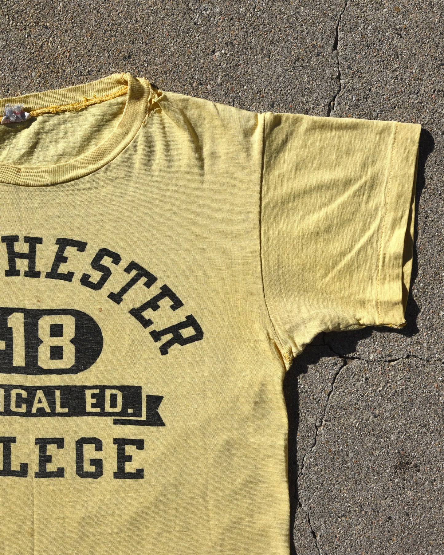1950s Champion Running Man Manchester College Phys Ed Tshirt