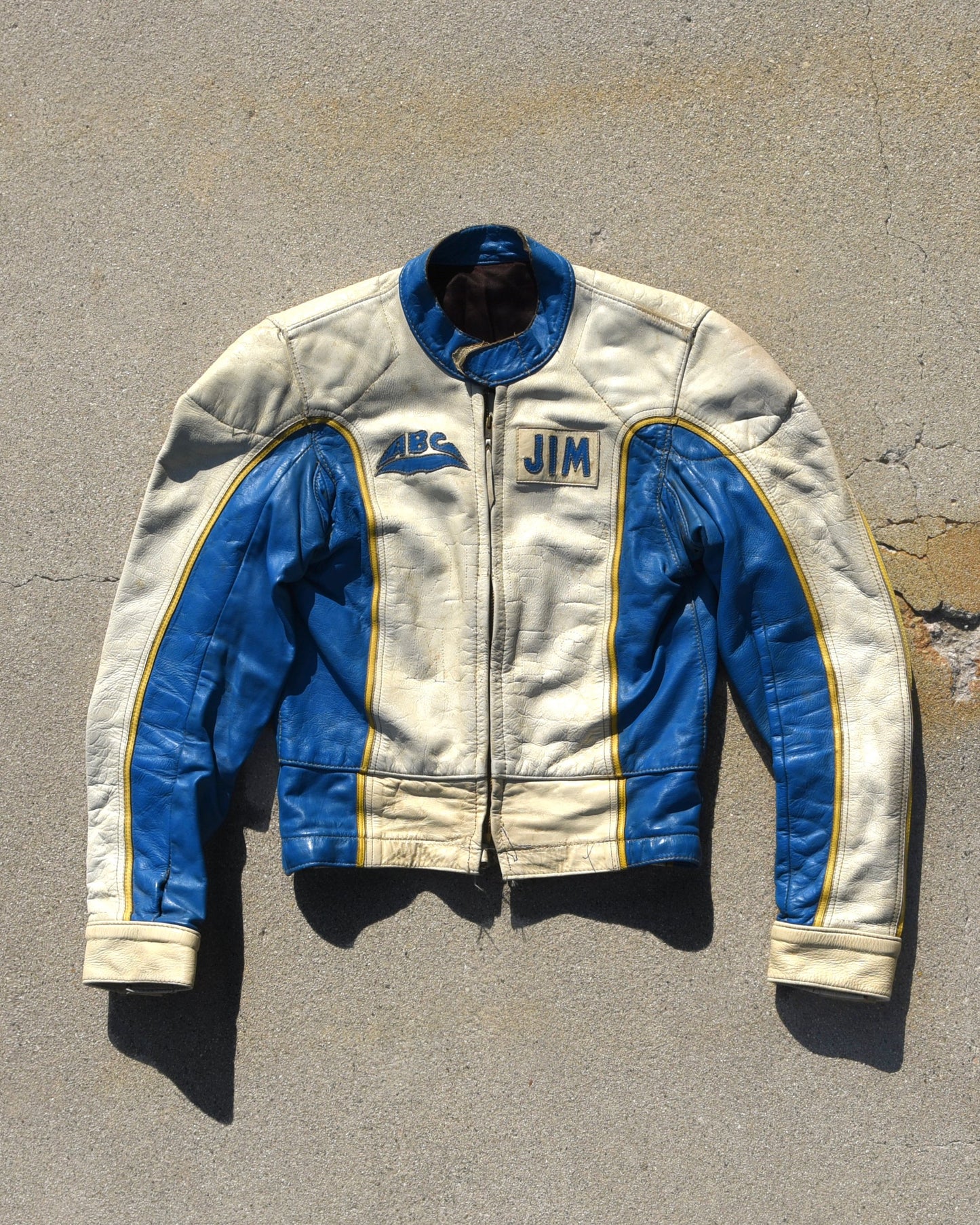 1960s ABC Motorcycle Racing Jacket Leather Cafe Racer