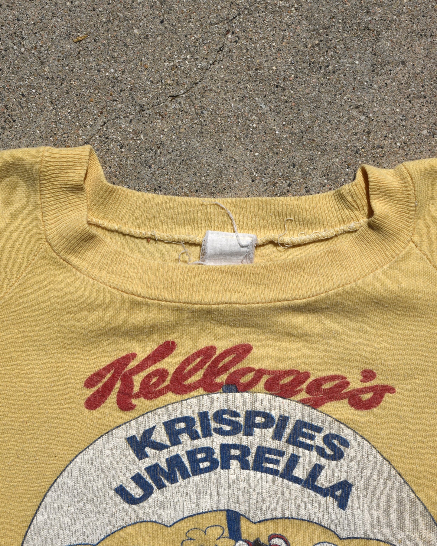 1960s Kelloggs Rice Krispies Snap Crackle Pop Yellow Crewneck Sweatshirt