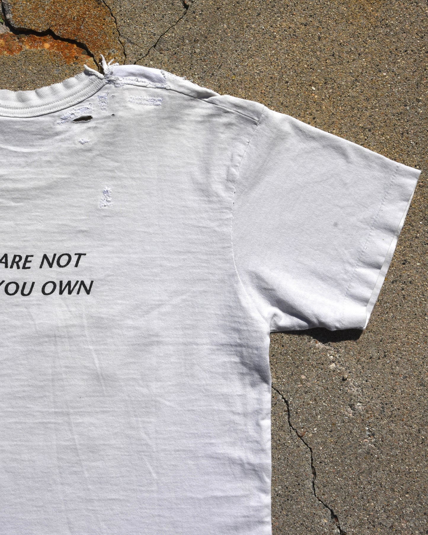 1990s Thrashed and Repaired This Is Not A Fugazi Tshirt