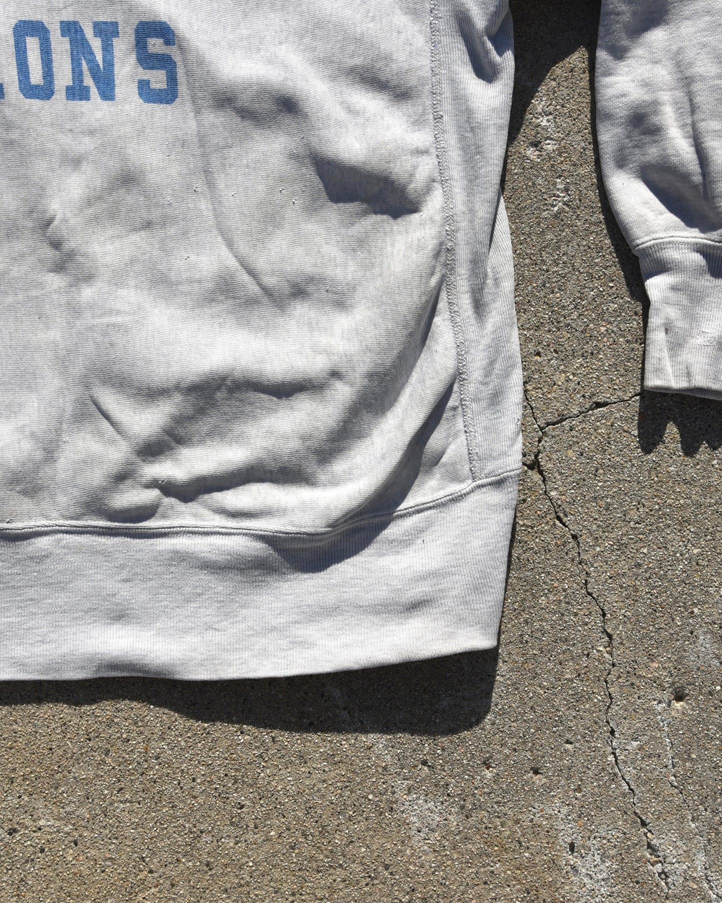 1960s Champion Reverse Weave Expansion Gusset Detroit Lions Sweatshirt