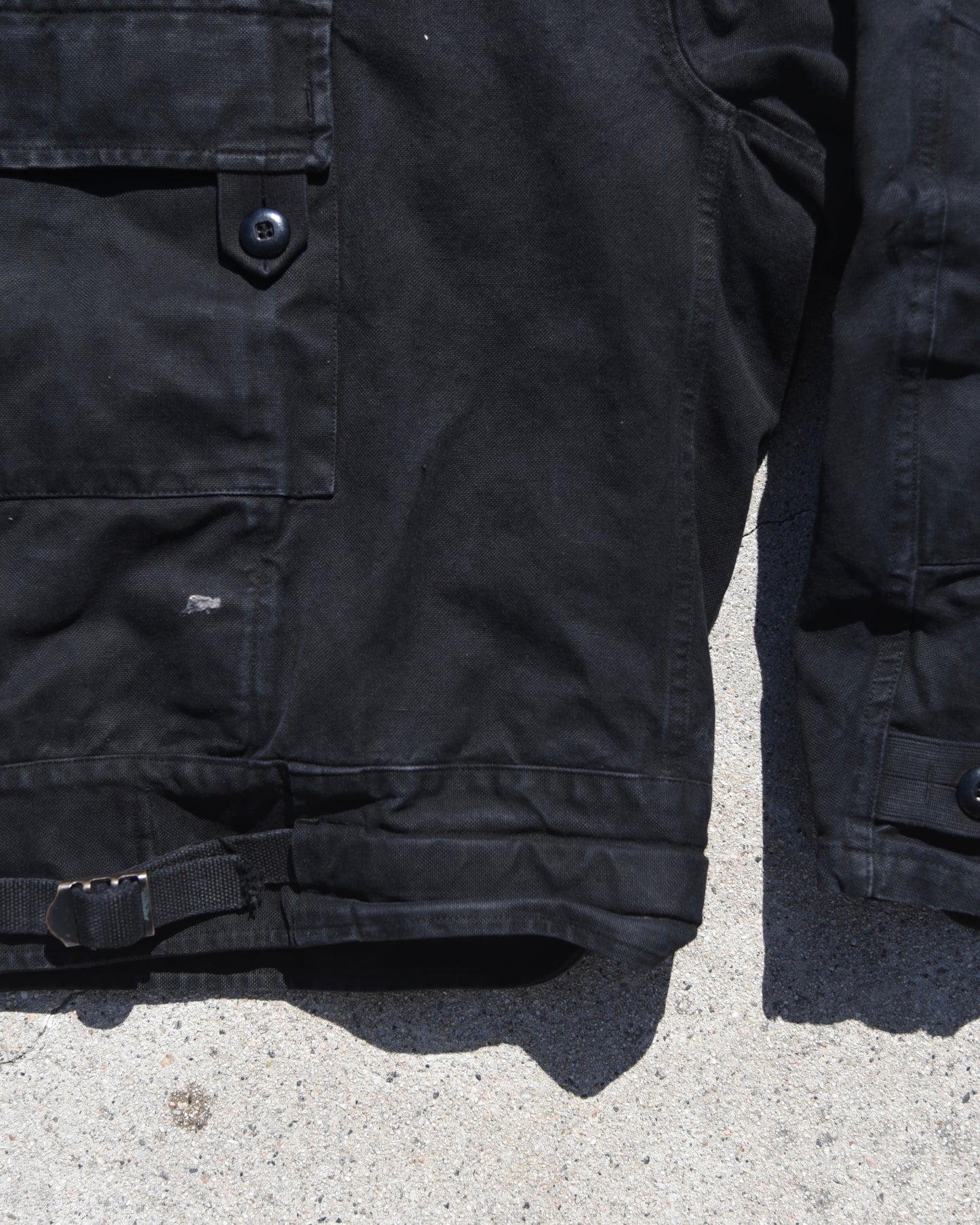 1960s Swedish Motorcycle Dispatch Jacket Overdyed Black