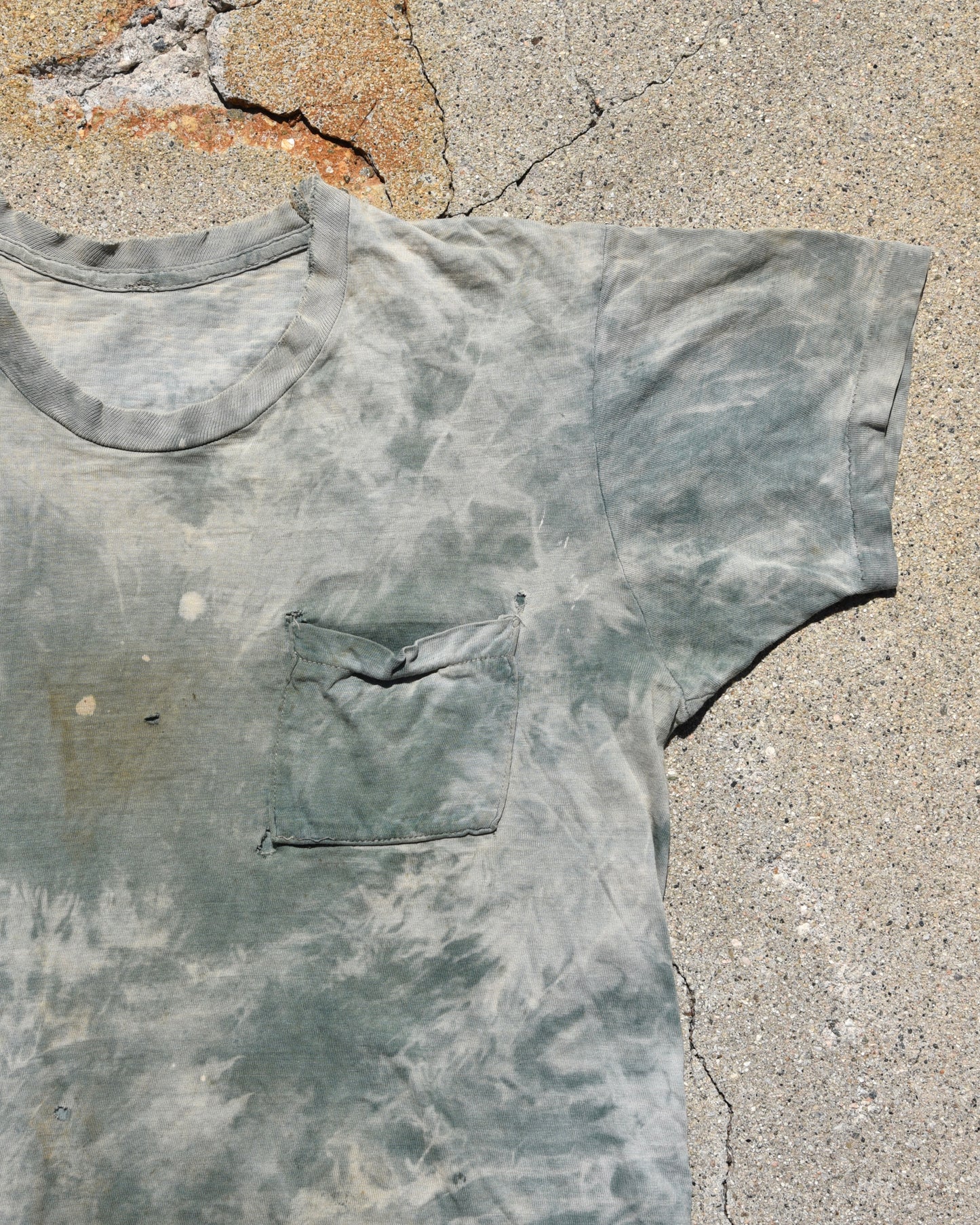 1950s Sun Faded Green Pocket Tshirt