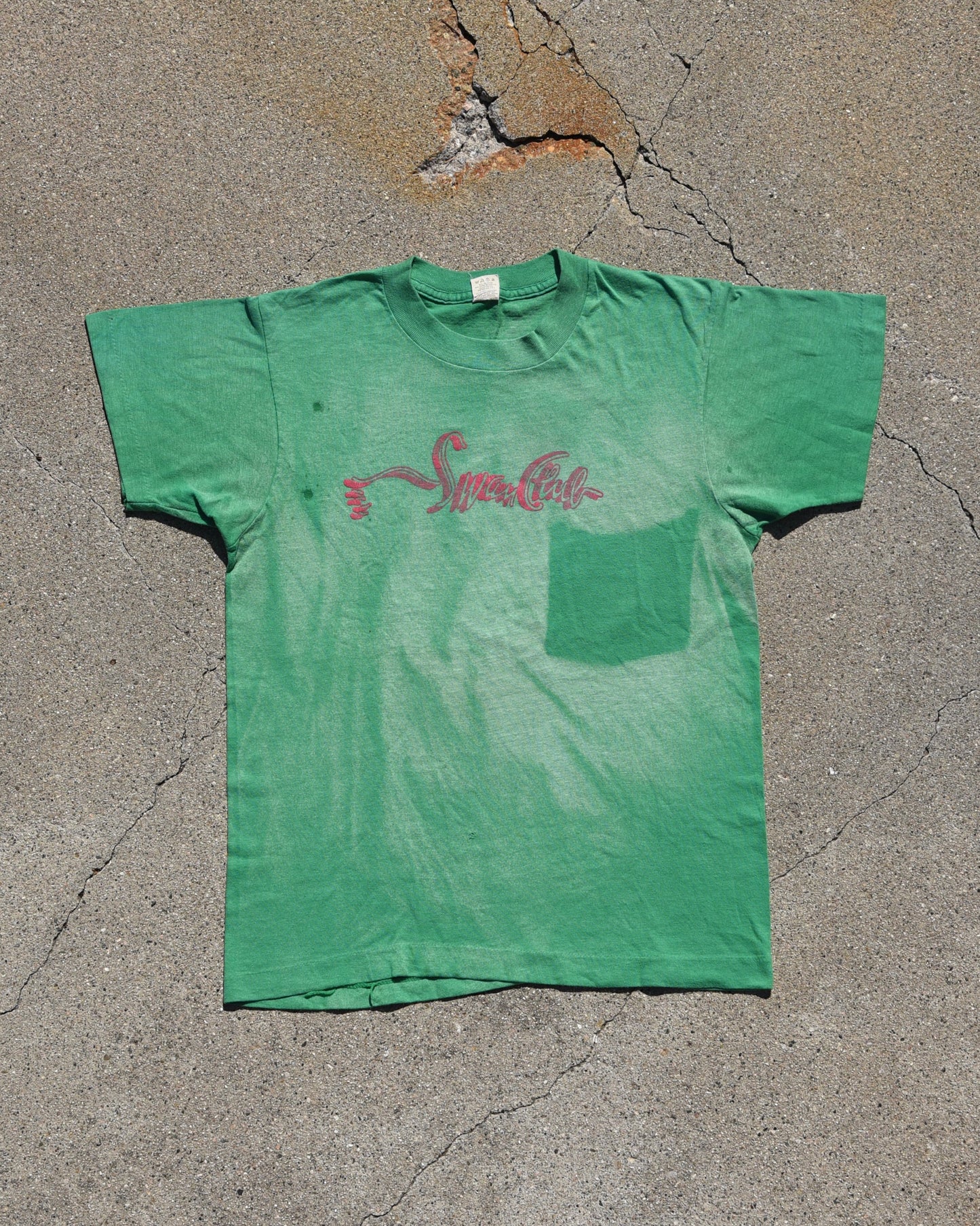 1970s Sun Faded Swan Club Ghost Pocket Tshirt