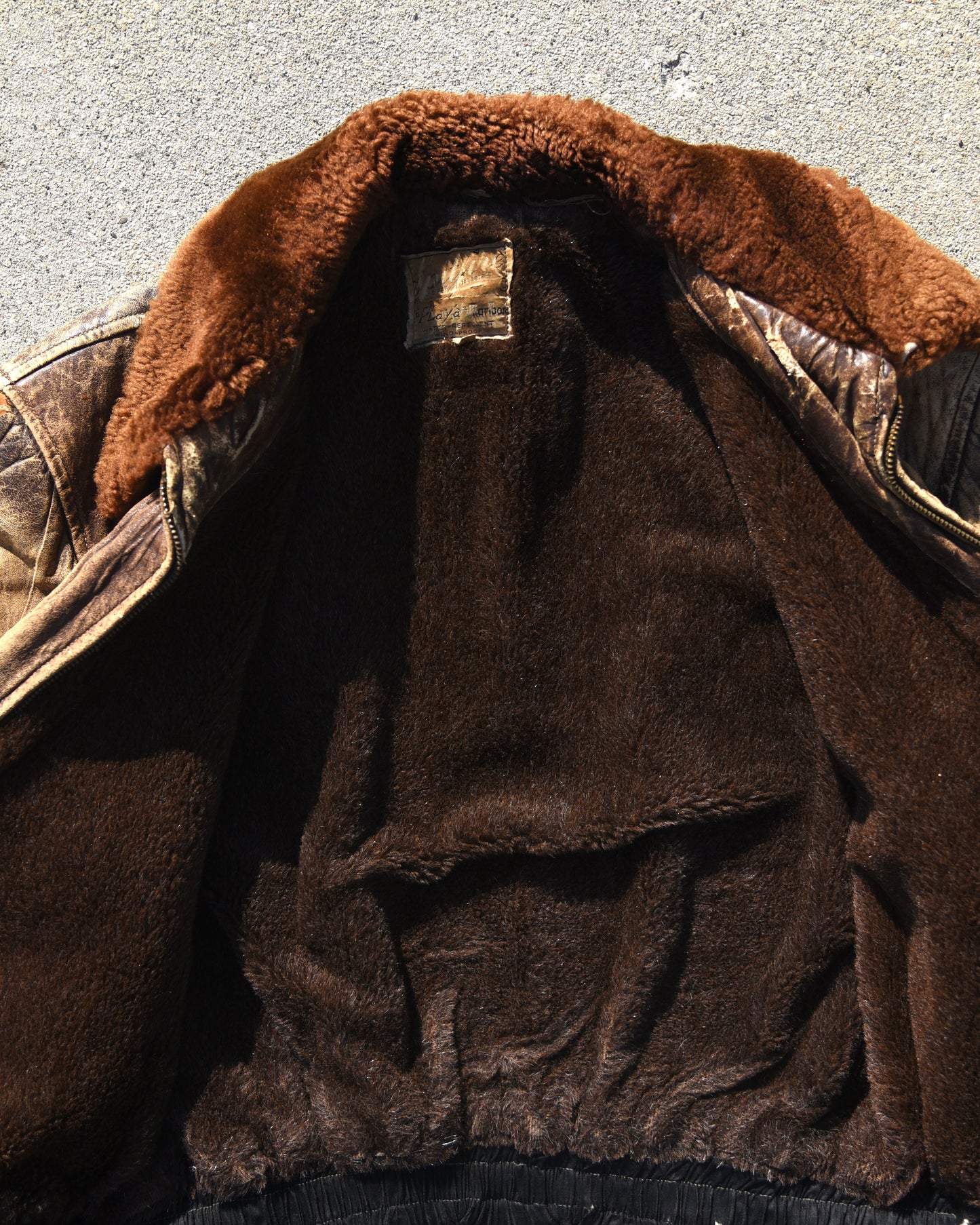 1940s LaPlaya Marlboro Spitfire Horsehide And Alpaca Lined Bomber Jacket