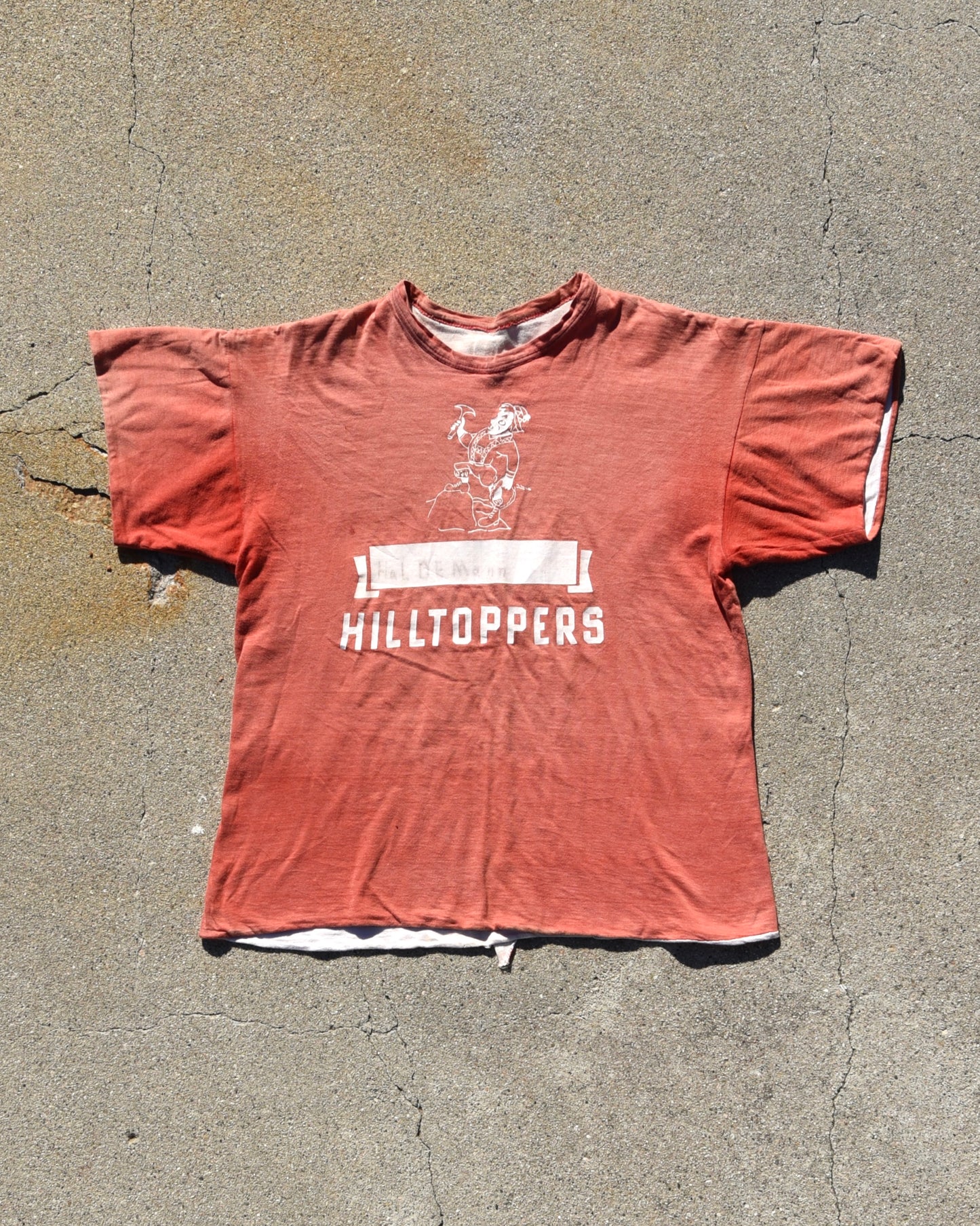 1950s Champion Running Man Double Face Hilltoppers Phys Ed Tshirt