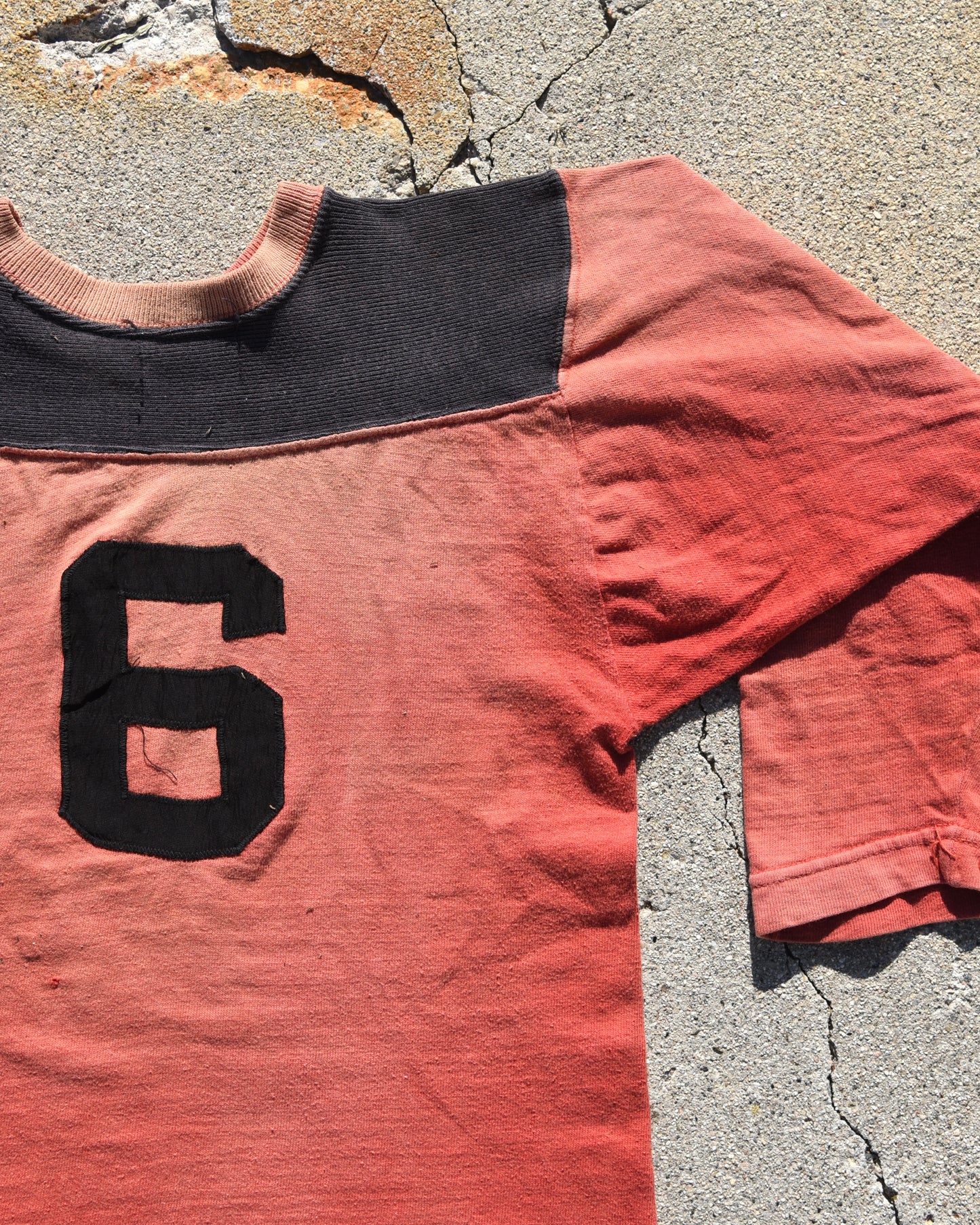 1950s Sun Faded Two Tone Cotton Football Jersey