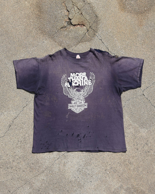 1970s Faded and Repaired Harley Davidson More Than A Machine Tshirt