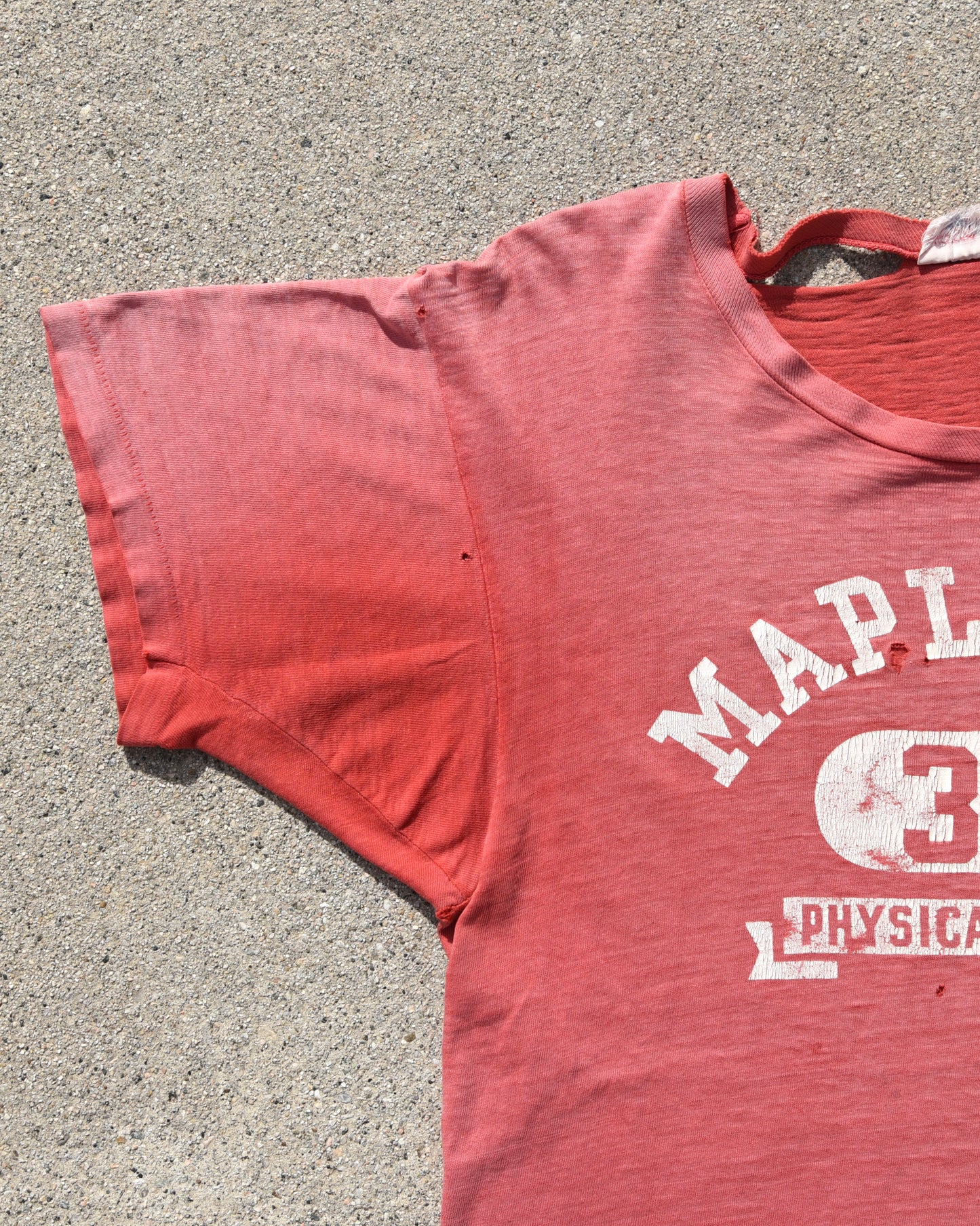 1960s Thrashed and Sun Faded Champion Mapleton PE Tshirt