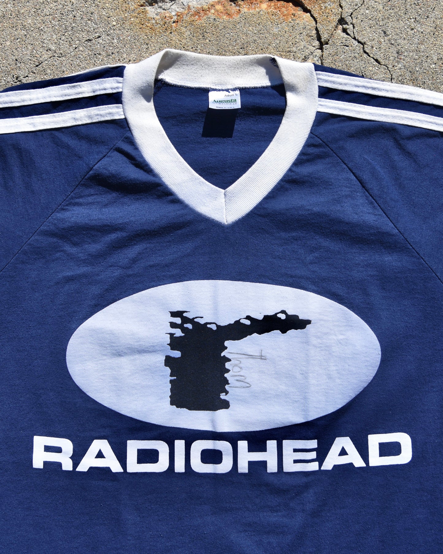 1995 Radiohead The Bends Tour Ringer Tshirt Signed by Thom Yorke