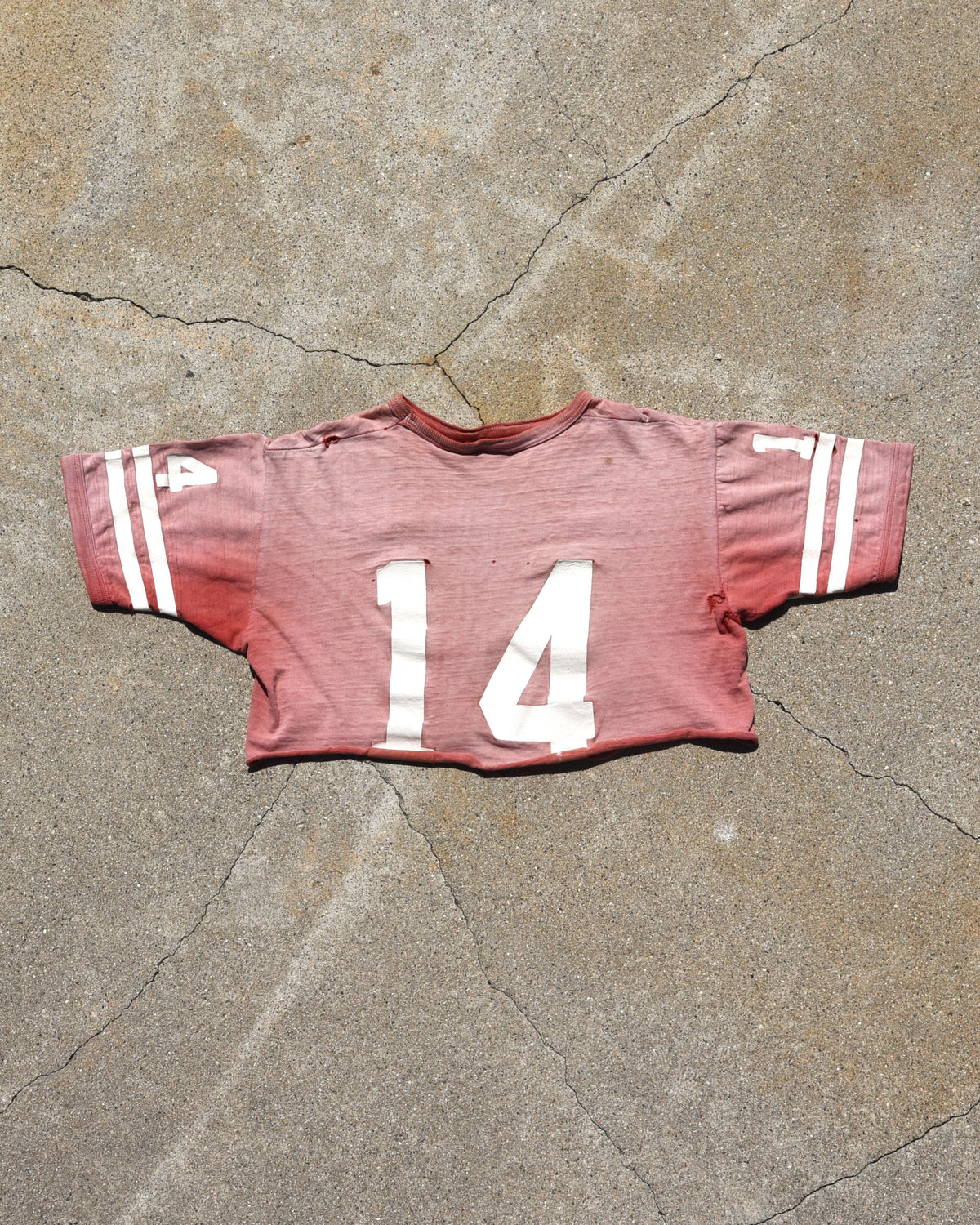 1960s Sun Faded Cropped Football Jersey