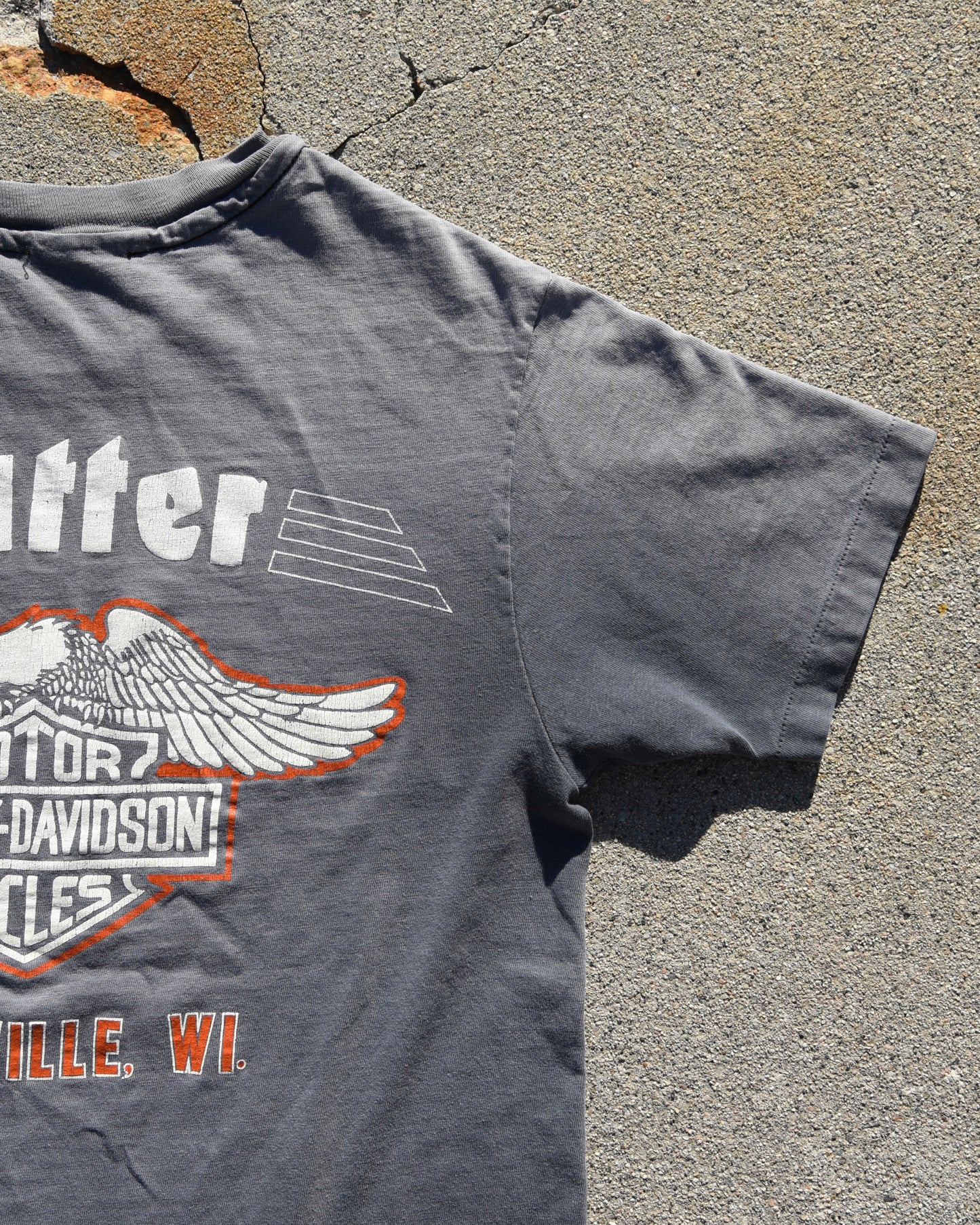 1980s Faded Harley This Birds For You Tshirt