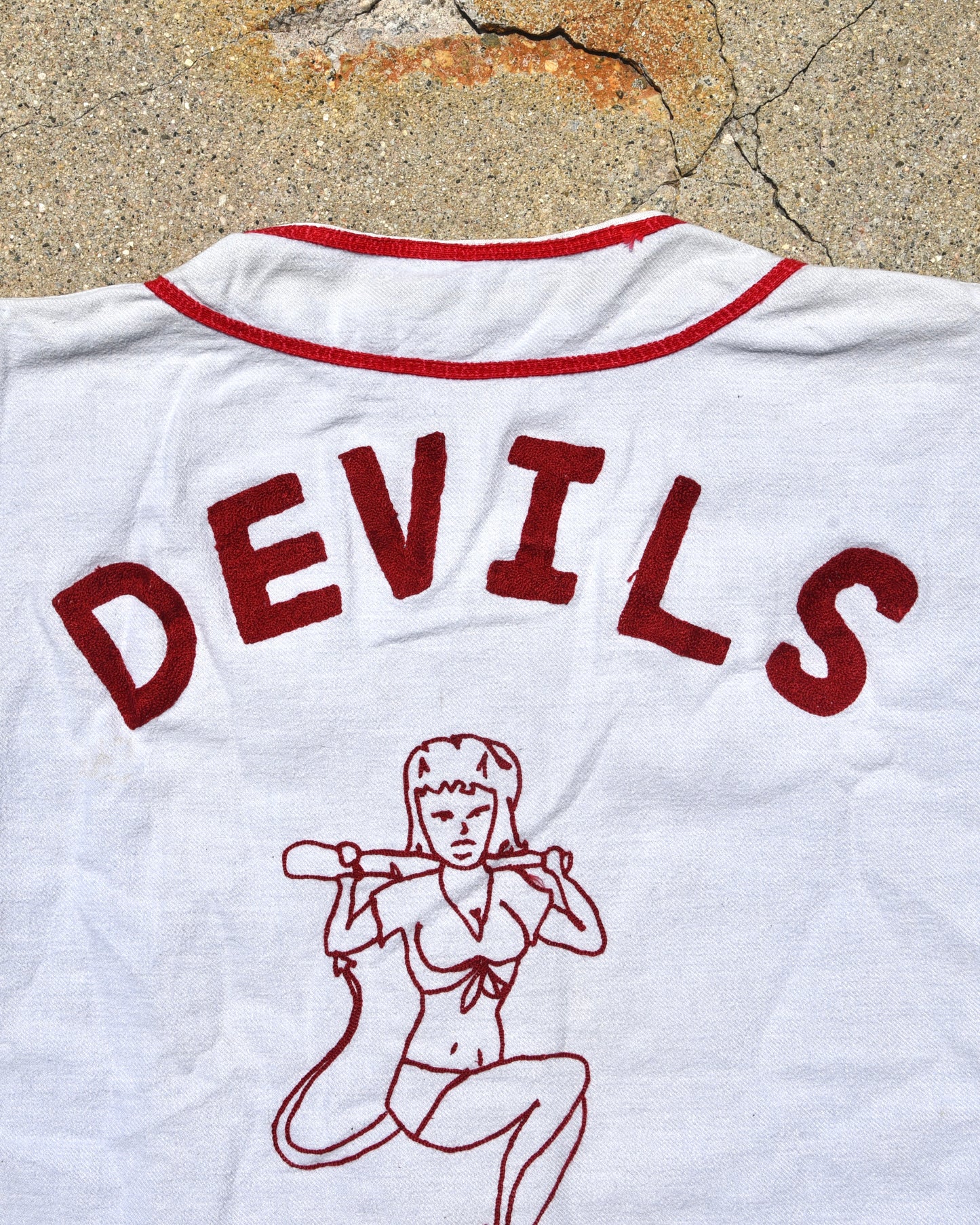 1950s Devils Chainstitched Baseball Jersey