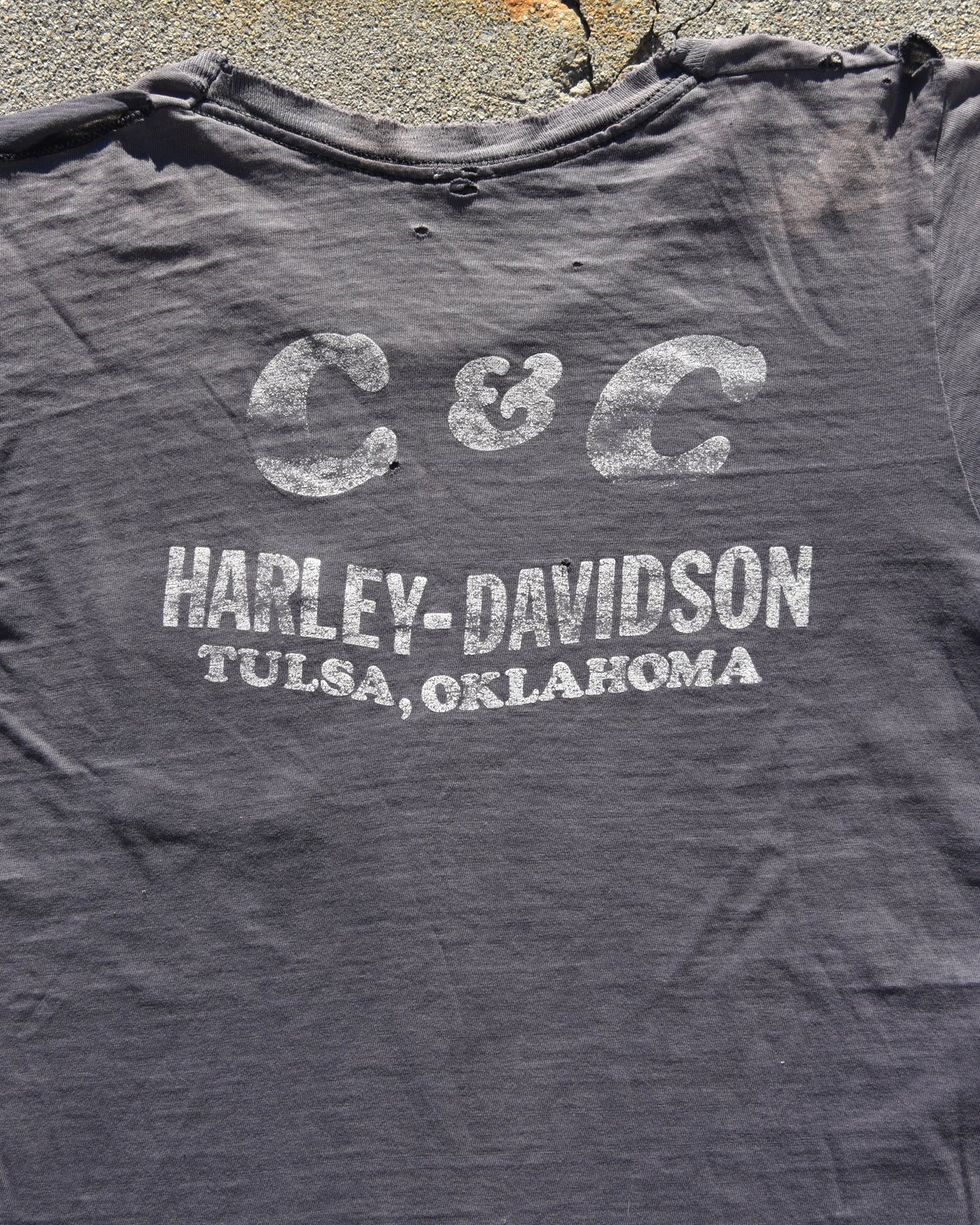 1970s Harley Davidson Pocket Tshirt - Thrashed