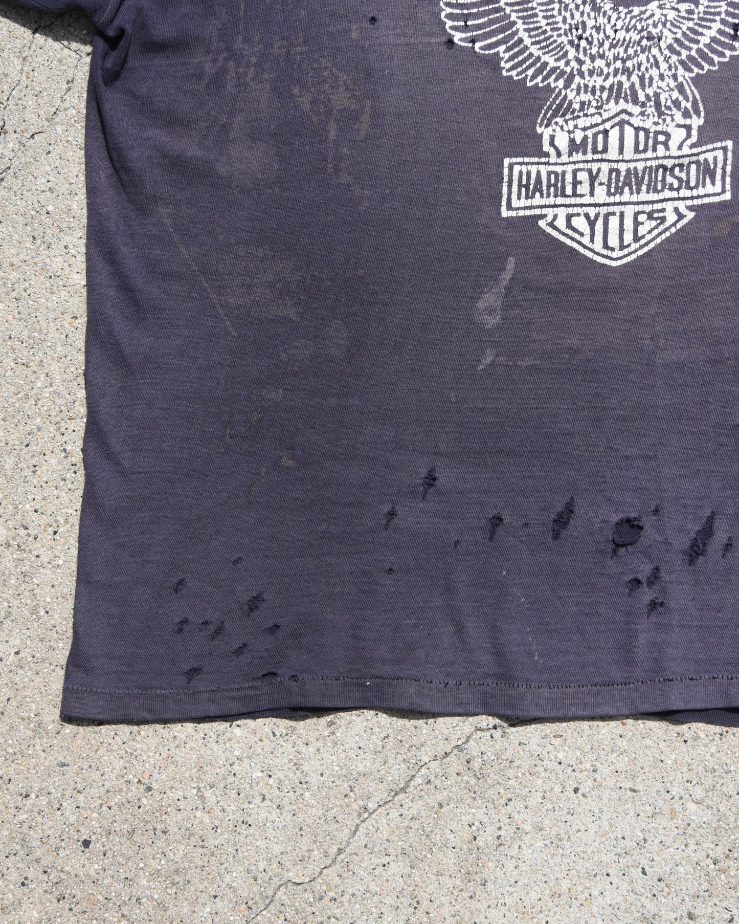 1970s Faded and Repaired Harley Davidson More Than A Machine Tshirt