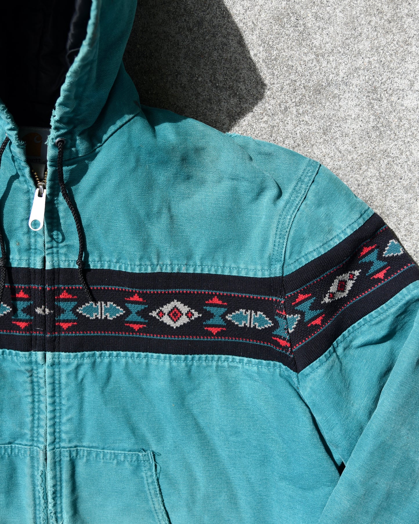 Carhartt JR0055 Hooded Aztec Southwest Canvas Jacket - Medium
