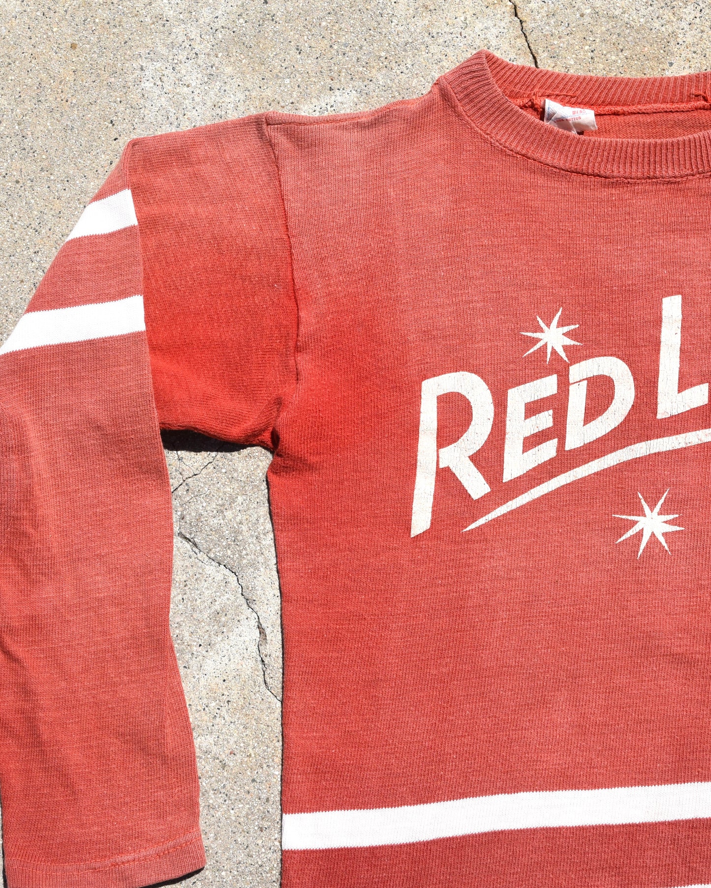 1950s Sun Faded Red Legs Cotton Jersey
