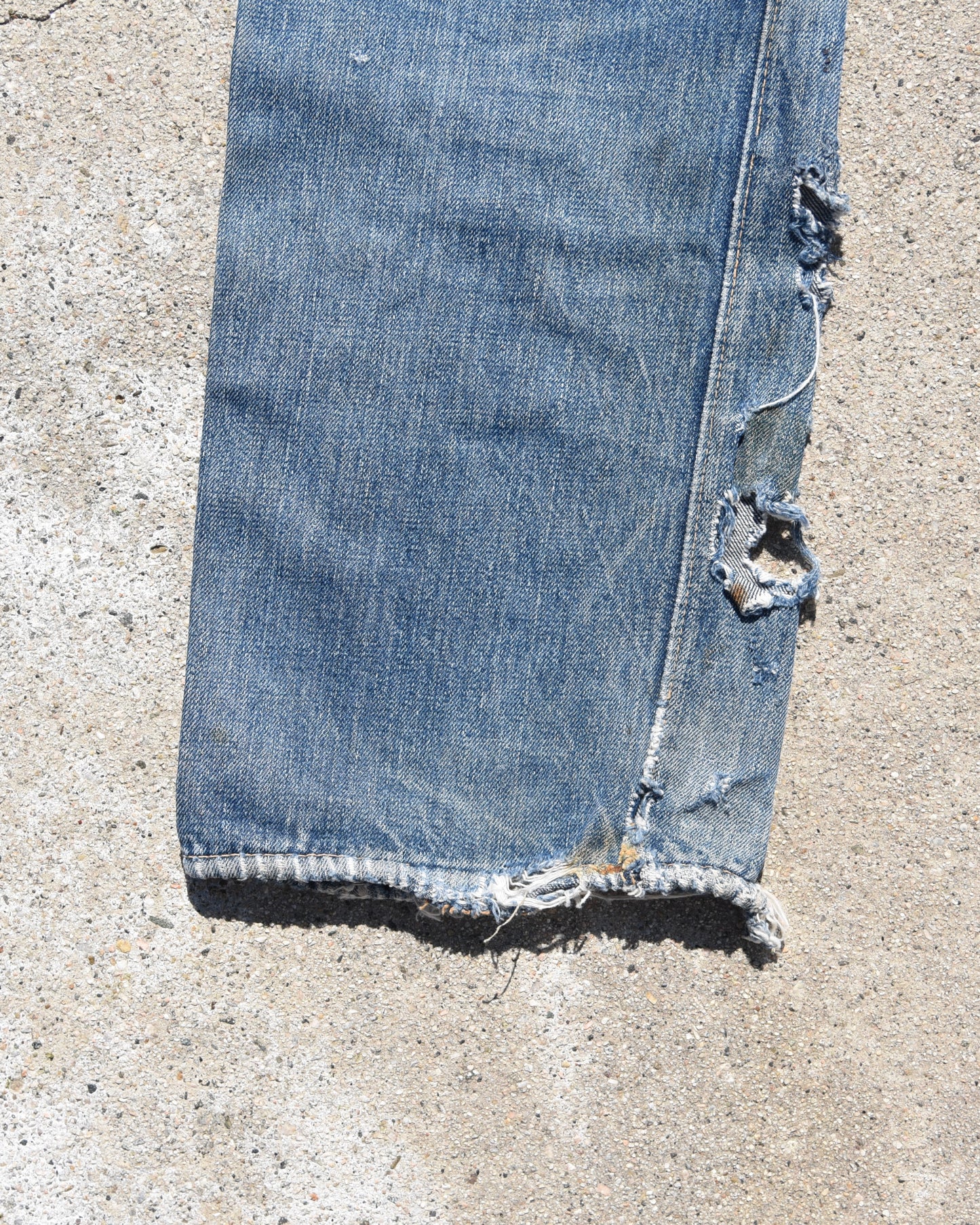 1950s Levi’s 501xx Selvedge Denim Thrashed and Repaired