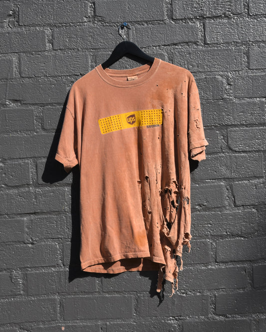 Y2K Thrashed UPS I Bleed Brown Tshirt
