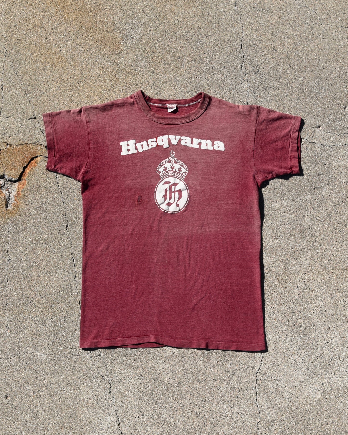 1950s Husqvarna Tshirt - Sun Faded And Repaired