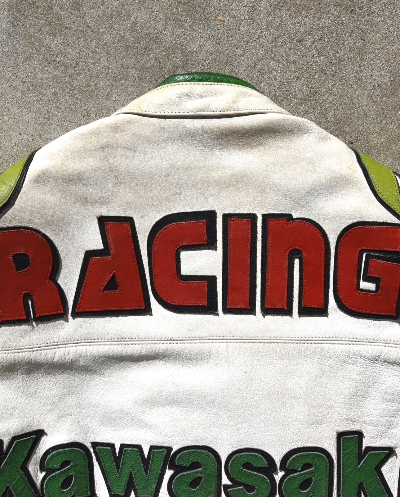 Vintage Kawasaki Motorcycle Racing Padded Leather Jacket