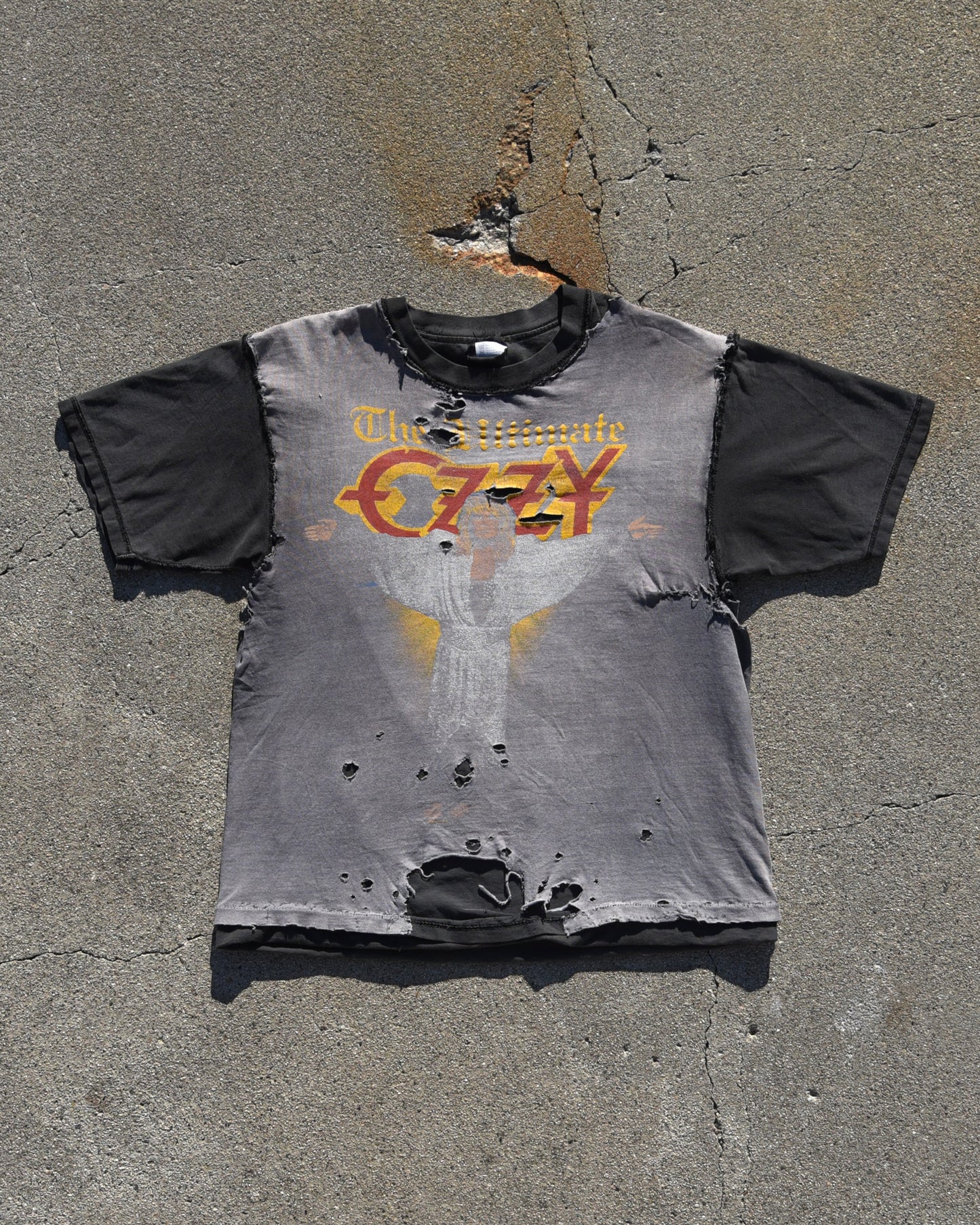 1980s Ozzy Osbourne The Ultimate Tour Tshirt - Thrashed and Repaired