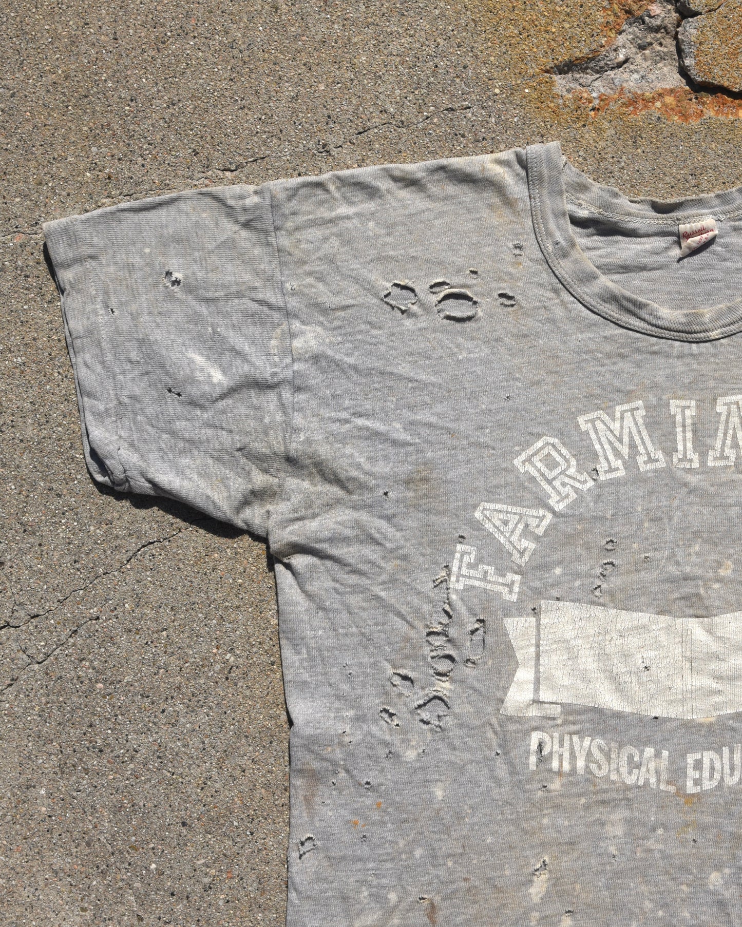1950s Thrashed and Faded Farmington Phys Ed Tshirt