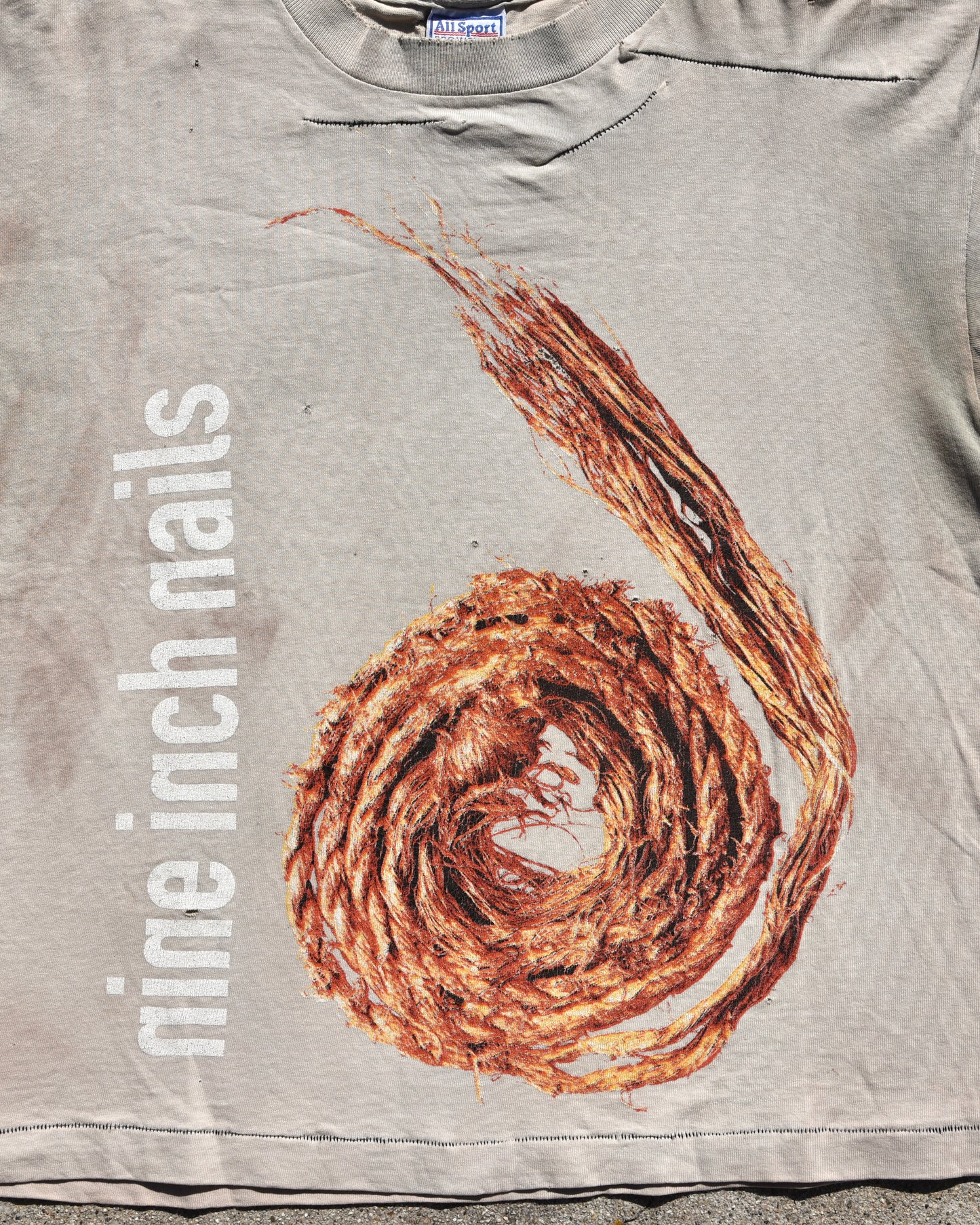 1995 Sun Faded Nine Inch Nails Further Down The Spiral Tshirt