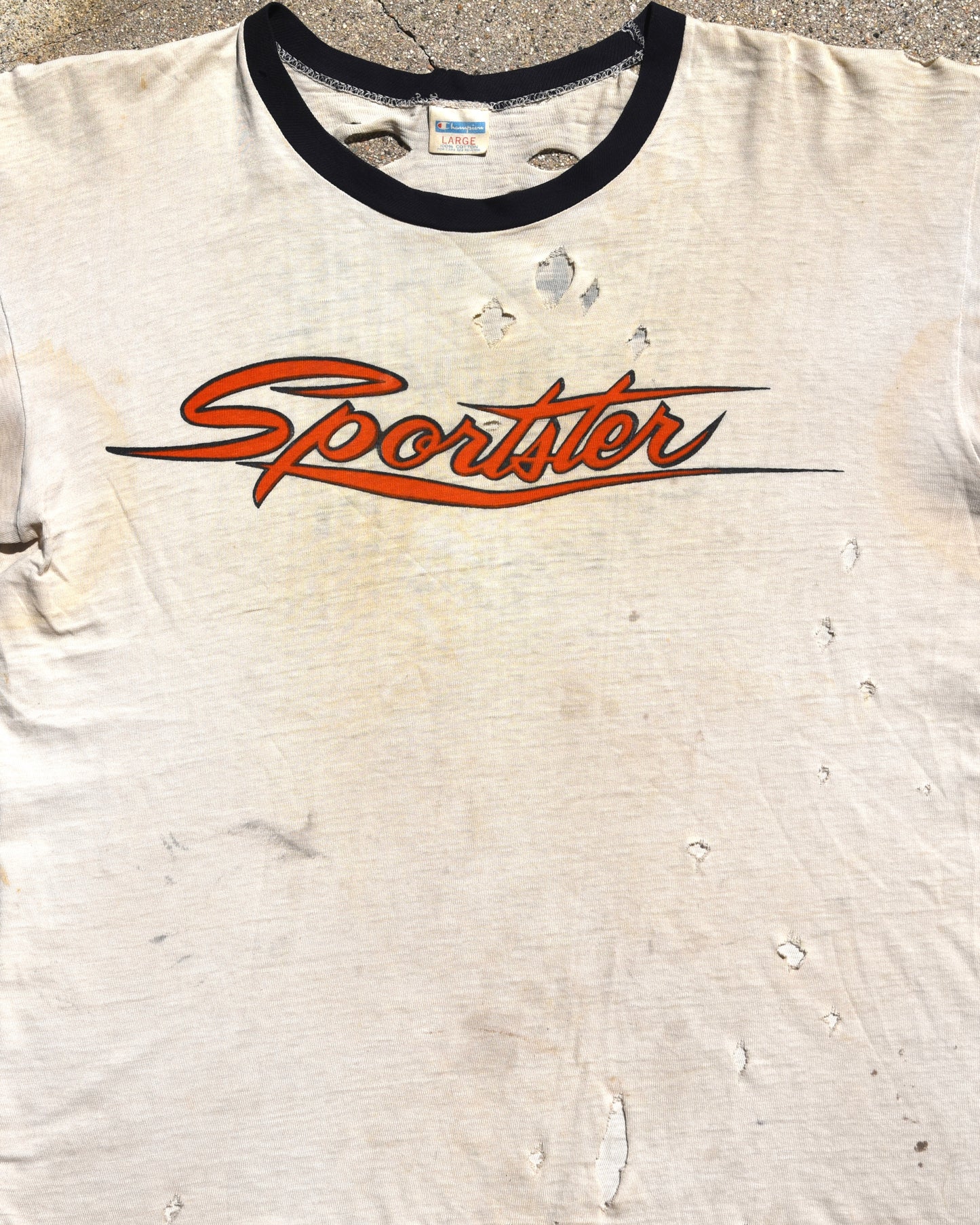 1970s Harley Davidson Sportster Ringer Tshirt