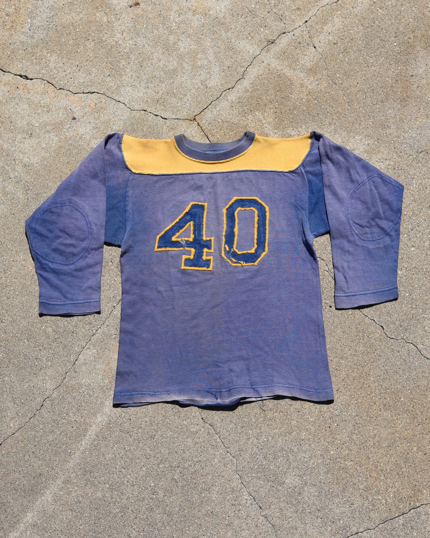 1950s Sun Faded Cotton Football Jersey