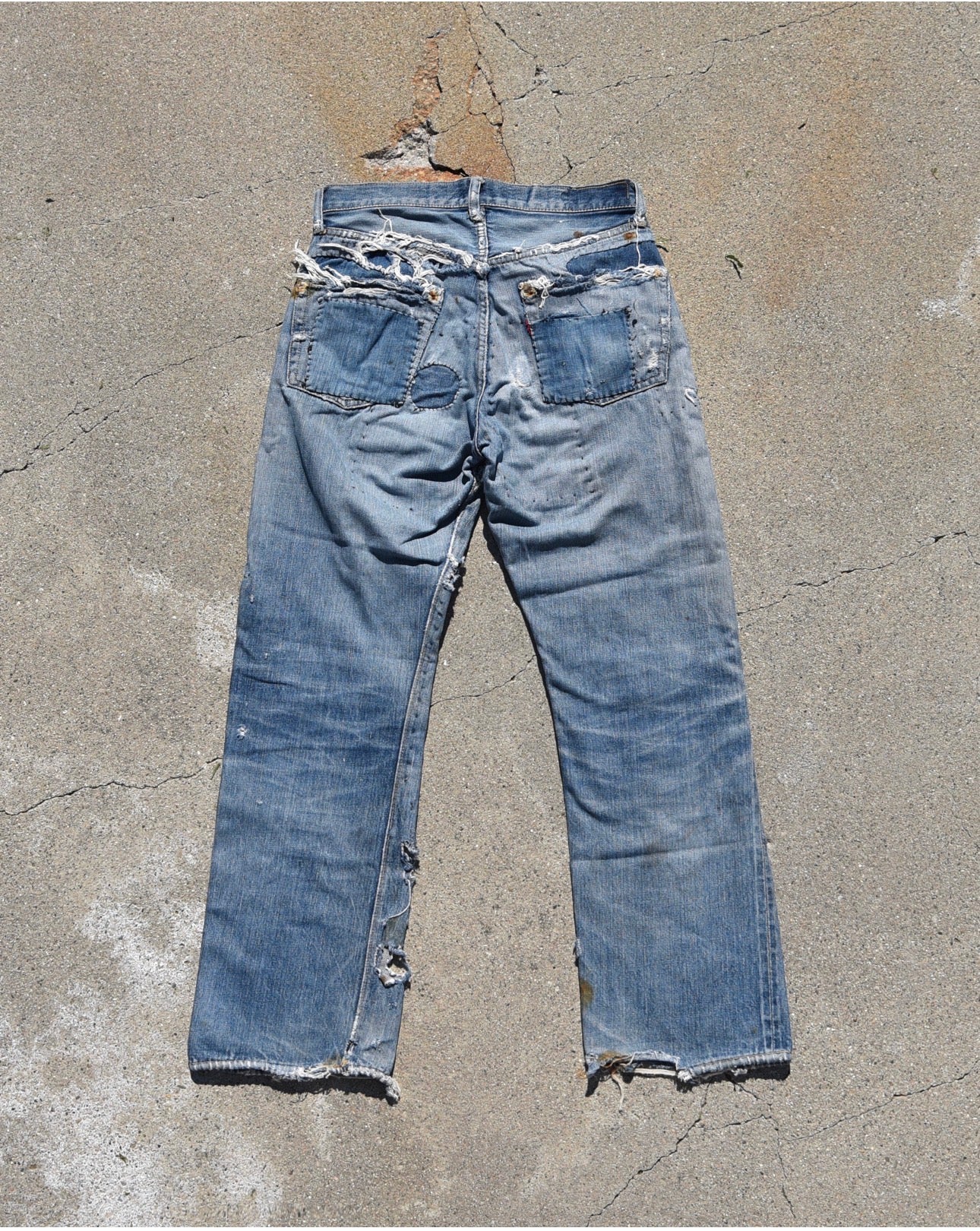 1950s Levi’s 501xx Selvedge Denim Thrashed and Repaired