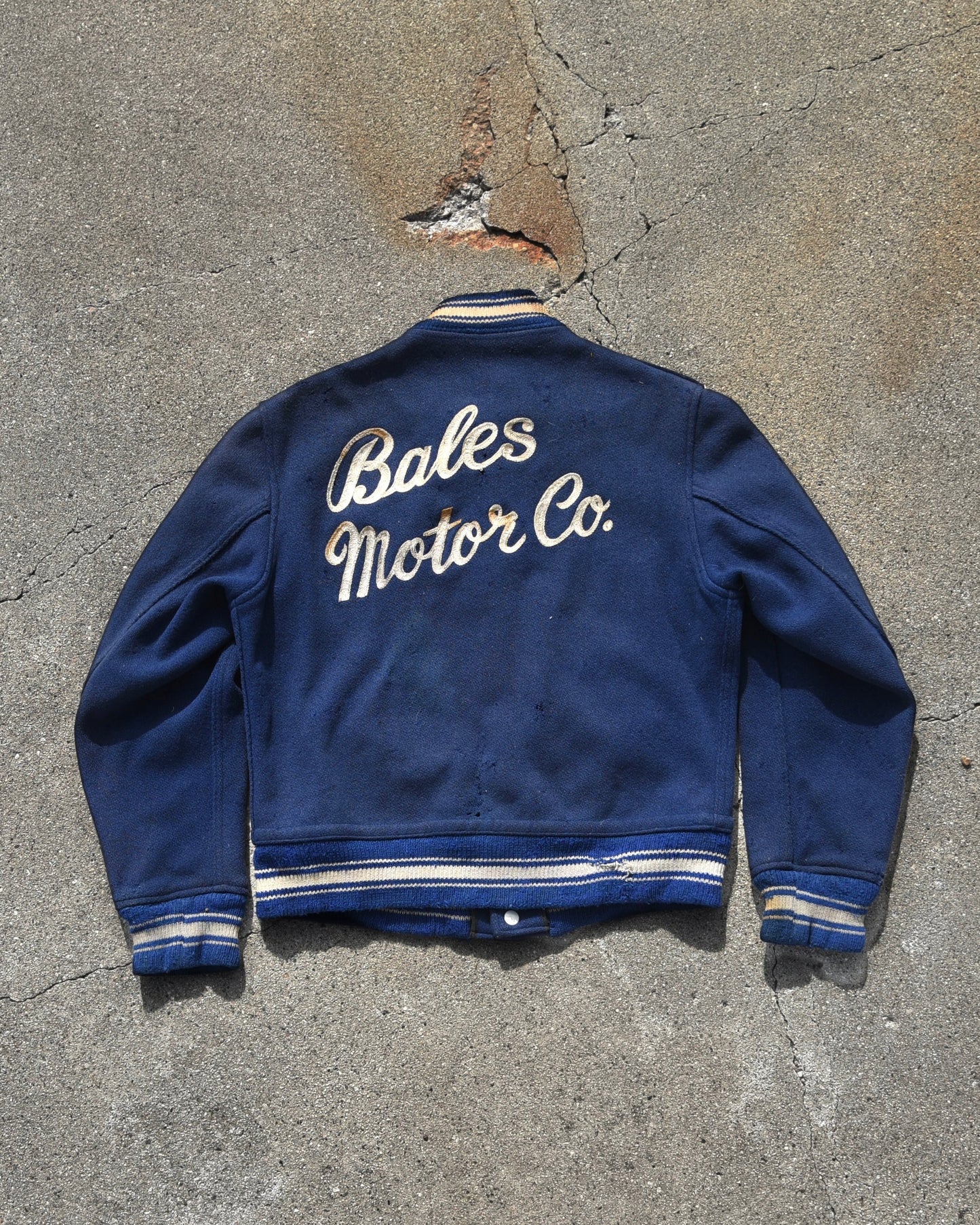 1950s Bales Motor Co. Wool Chain Stitched Jacket