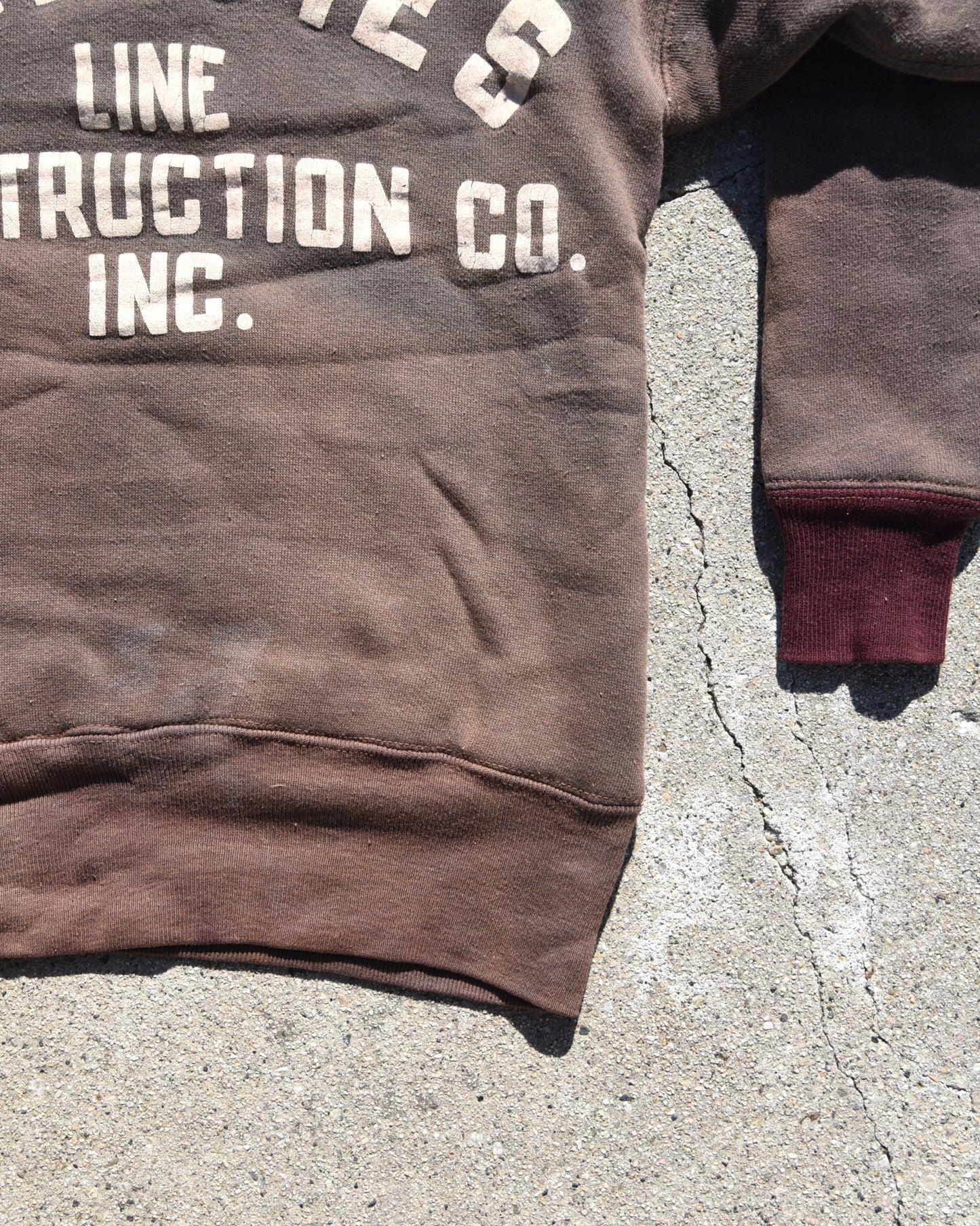 1950s Sun Faded Champion Double Face Utilities Line Construction Hoodie