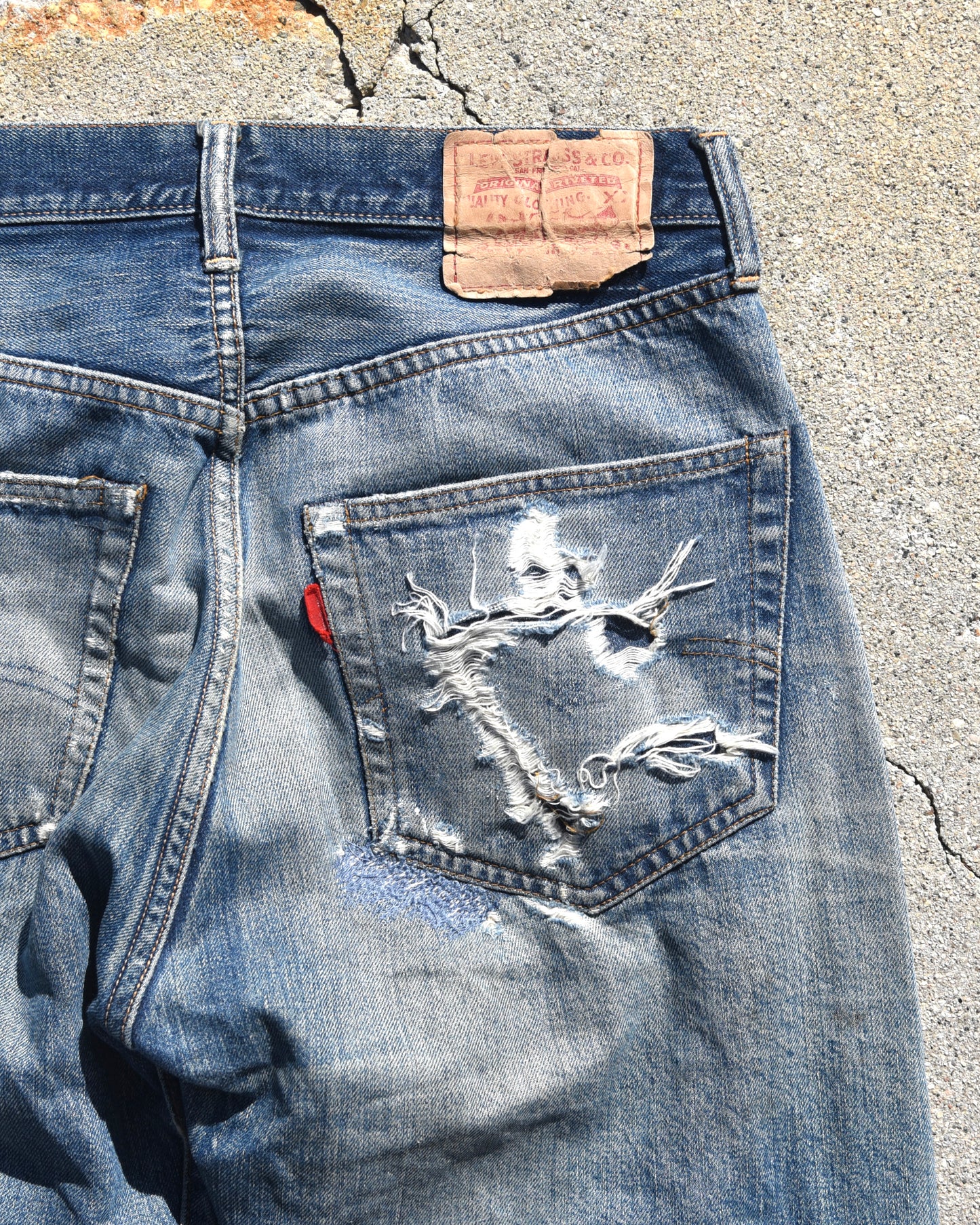 1960s Thrashed Levi’s 501xx Denim Jeans