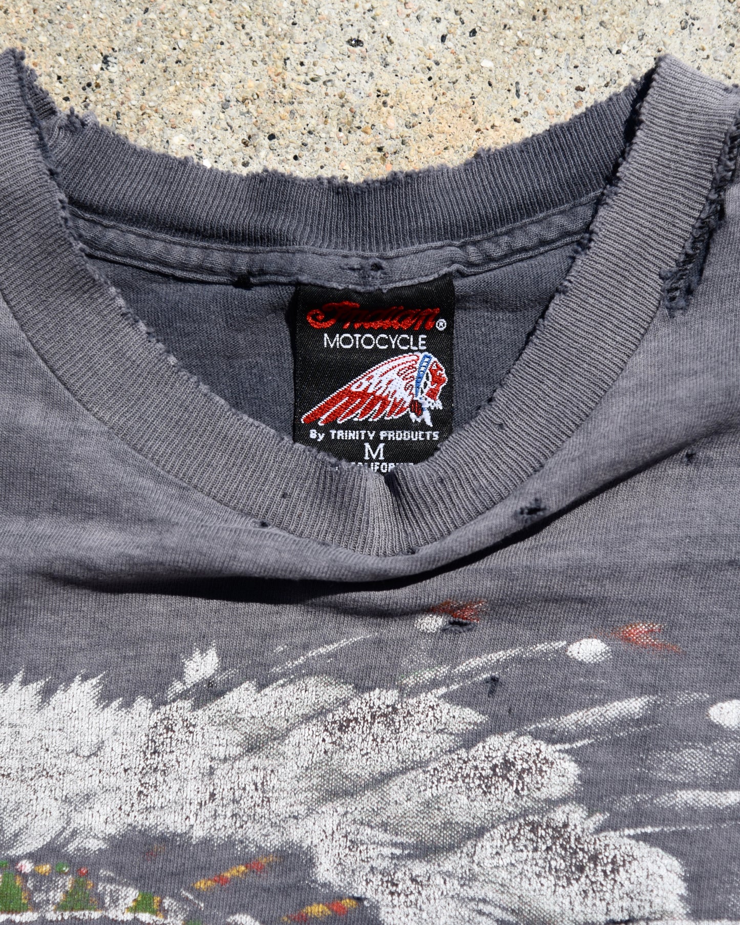 1990s Sun Faded Indian Motorcycles Cutoff Tshirt