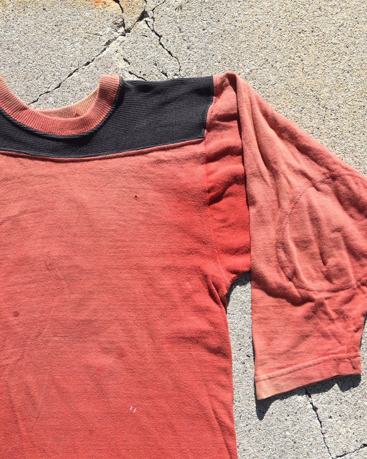 1950s Sun Faded Two Tone Cotton Football Jersey