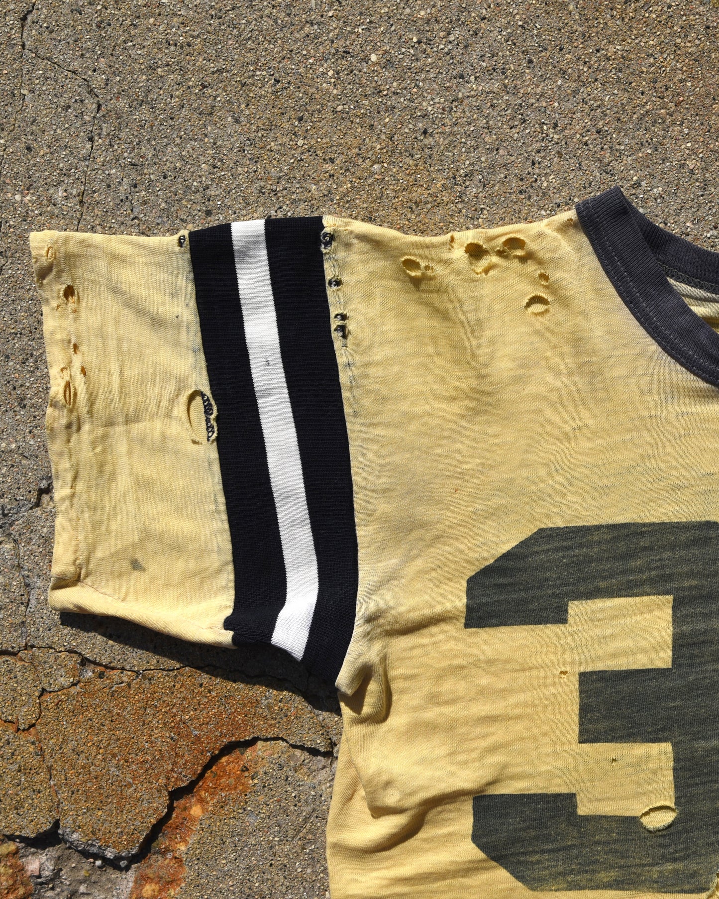 1950s Thrashed And Faded Water Print Football Jersey