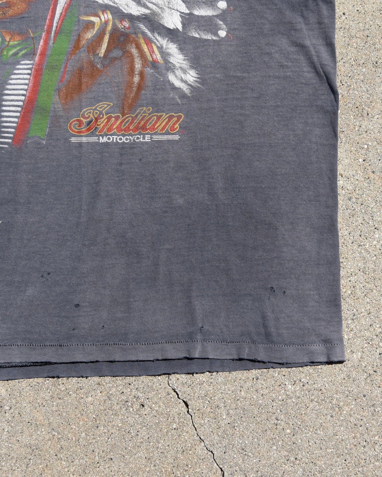 1990s Sun Faded Indian Motorcycles Cutoff Tshirt