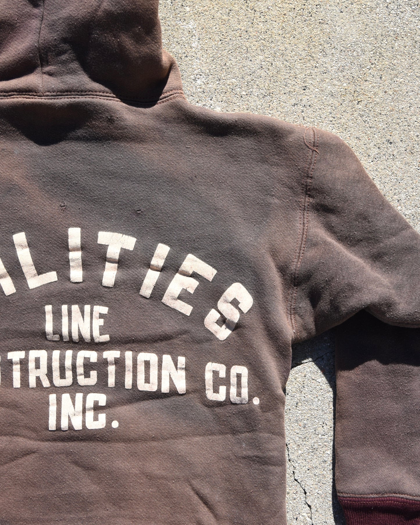 1950s Sun Faded Champion Double Face Utilities Line Construction Hoodie